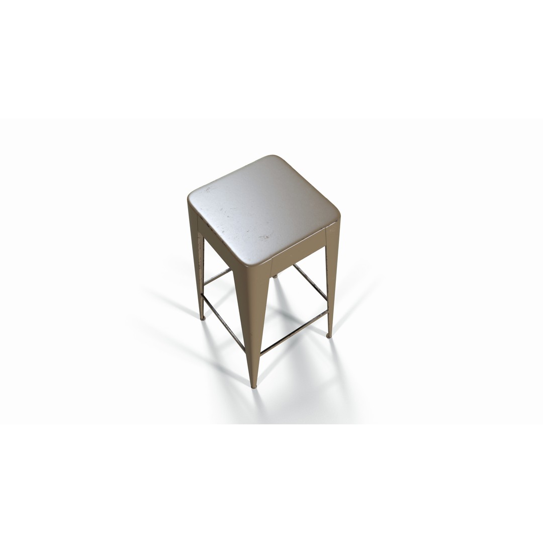Daryll Stool 3D Model – Low Poly PBR Furniture Asset, FBX - View 6