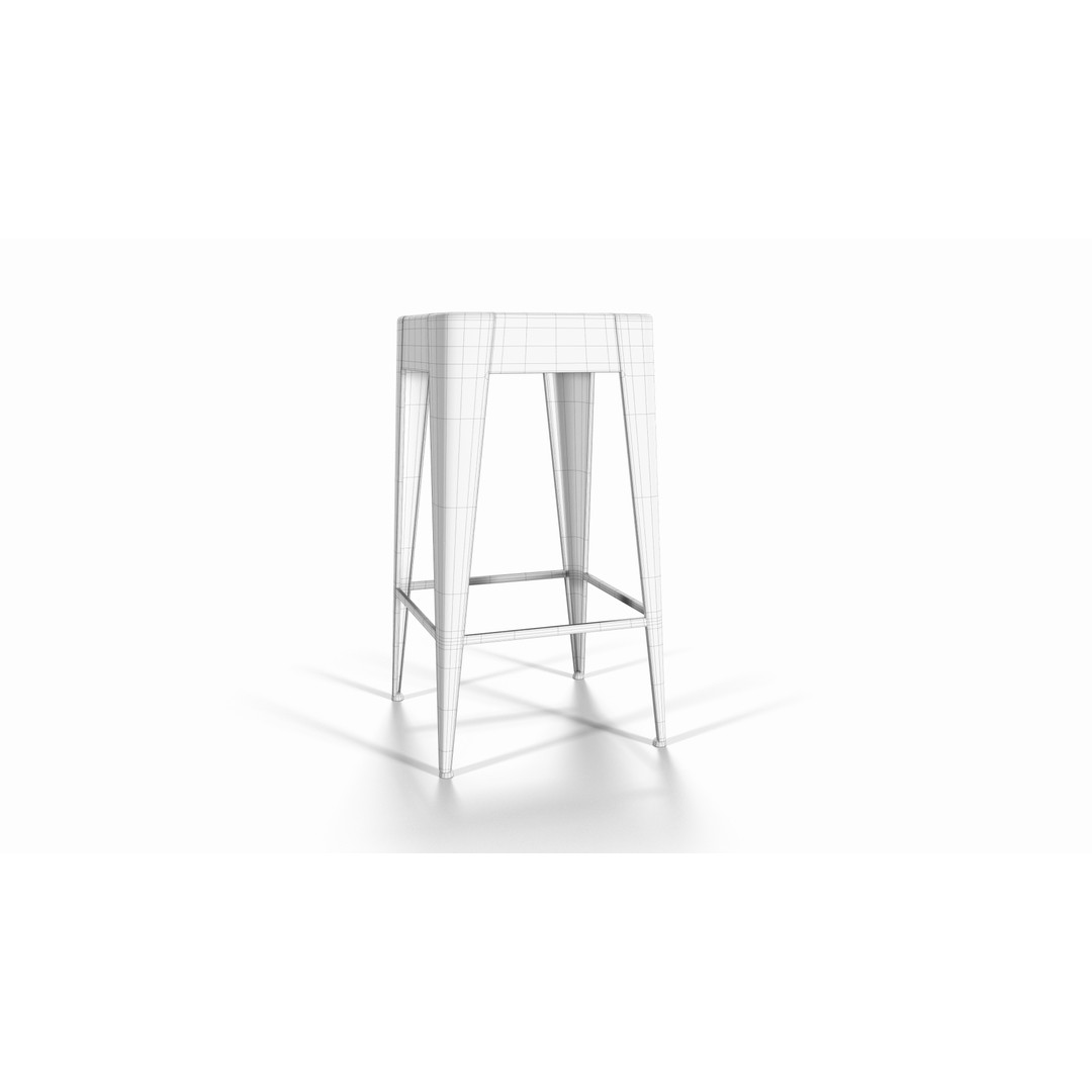 Daryll Stool 3D Model – Low Poly PBR Furniture Asset, FBX - View 7