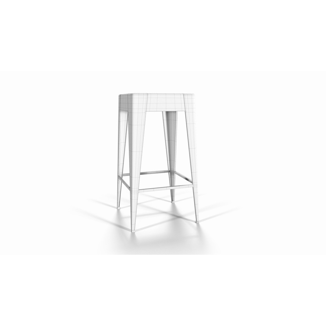 Daryll Stool 3D Model – Low Poly PBR Furniture Asset, FBX - View 8