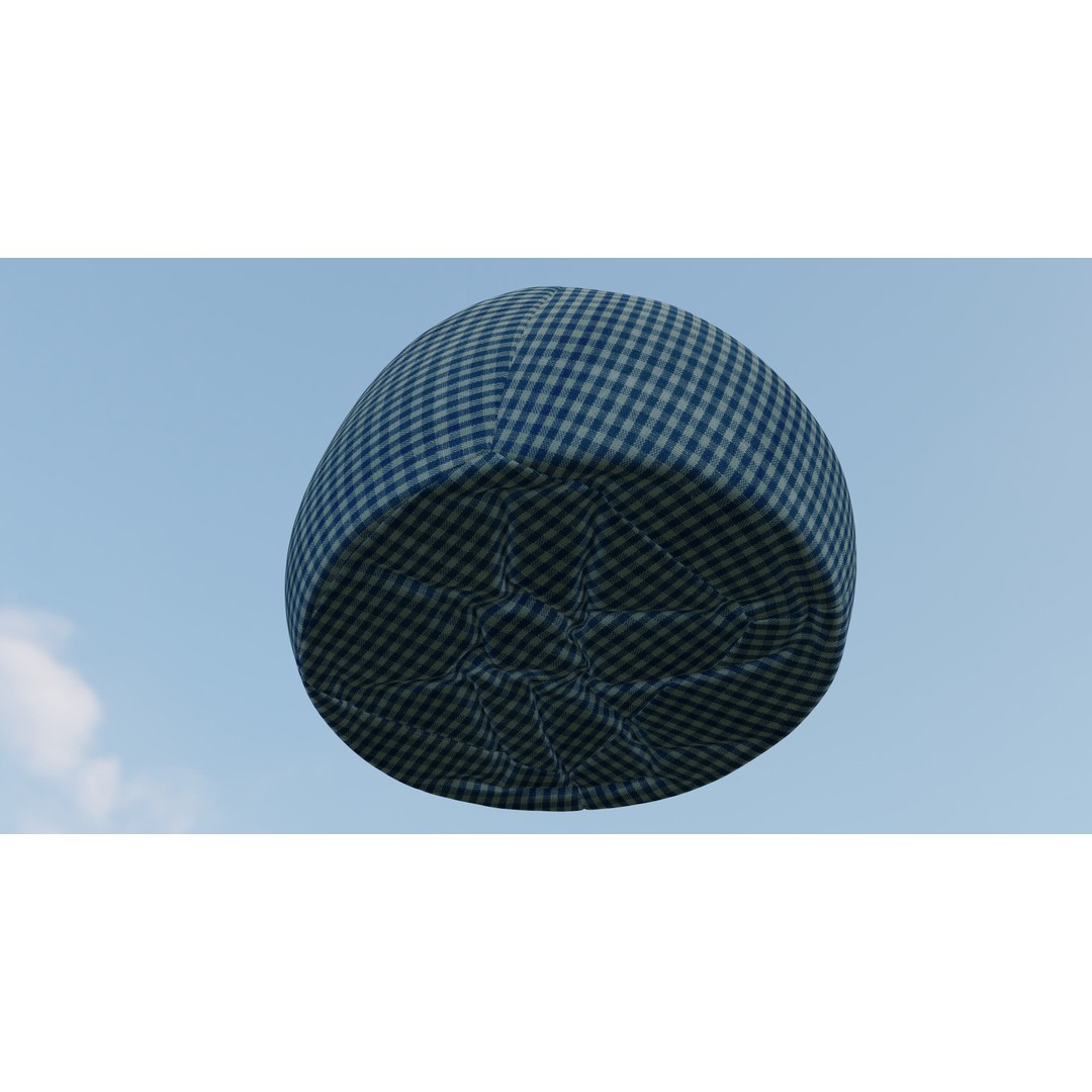 Gingham Beanbag 3D Model – Textured Interior Furniture, Blender, FBX - View 11