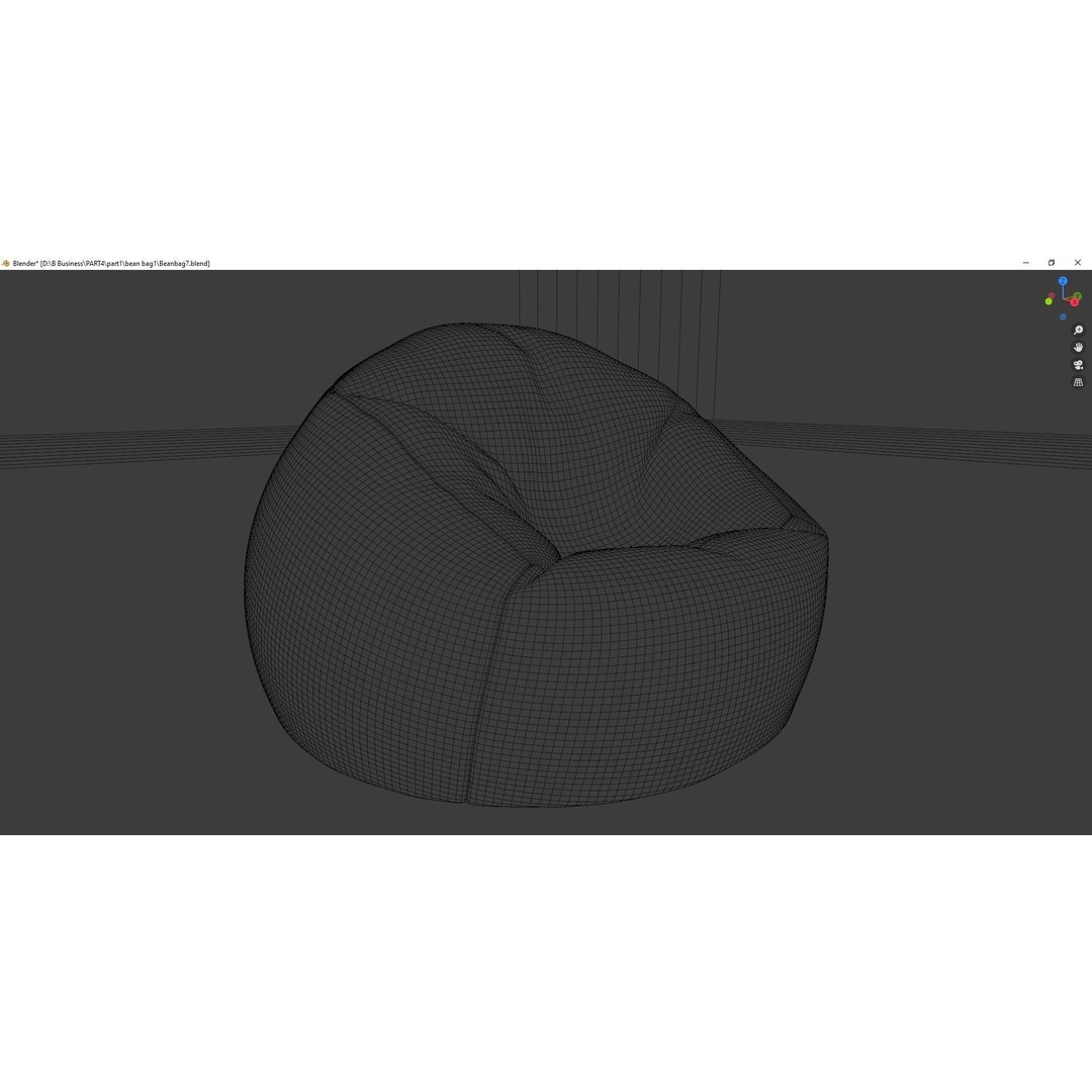 Gingham Beanbag 3D Model – Textured Interior Furniture, Blender, FBX - View 20