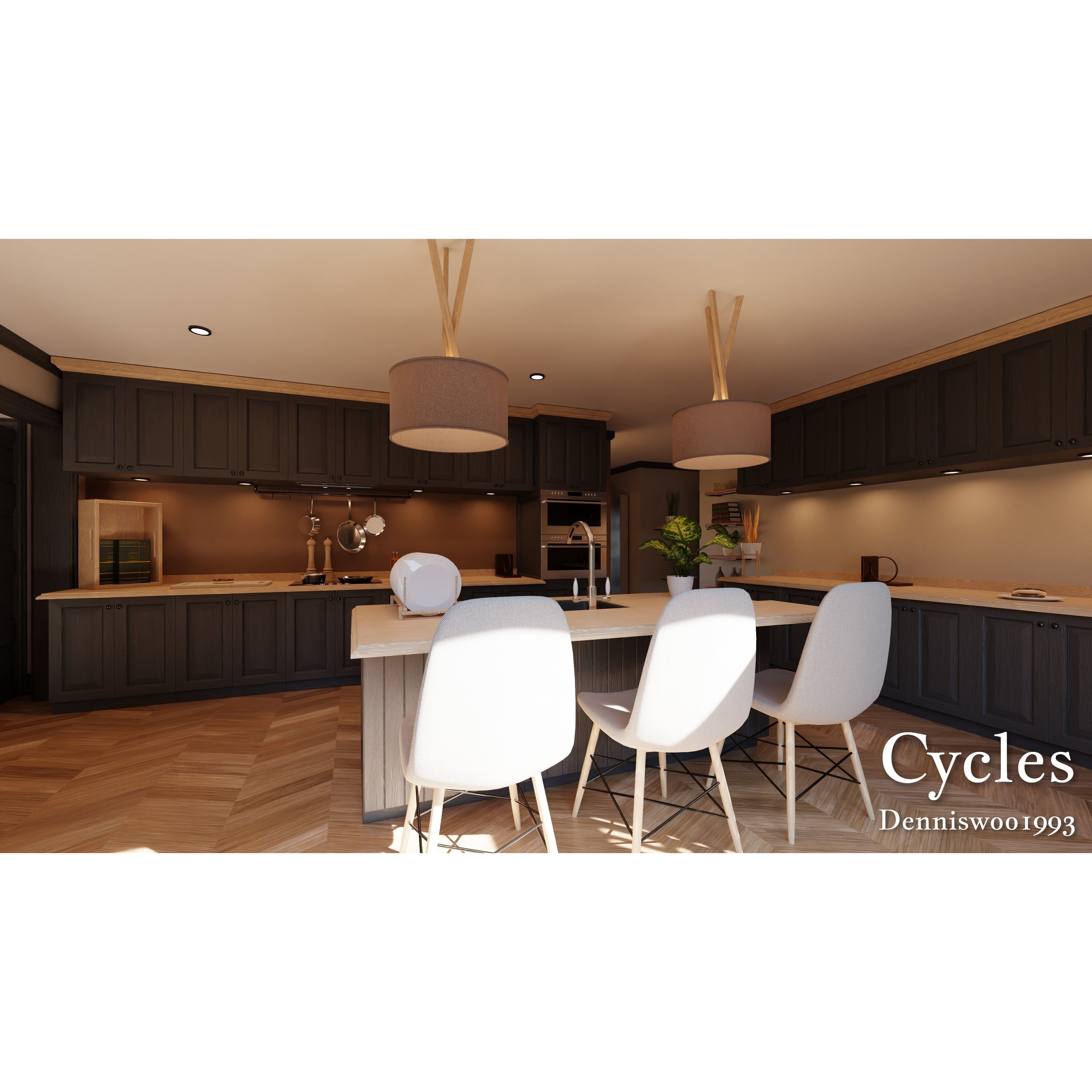 Modular Classic Style American House - Low-Poly Game-Ready 3D Model - View 12