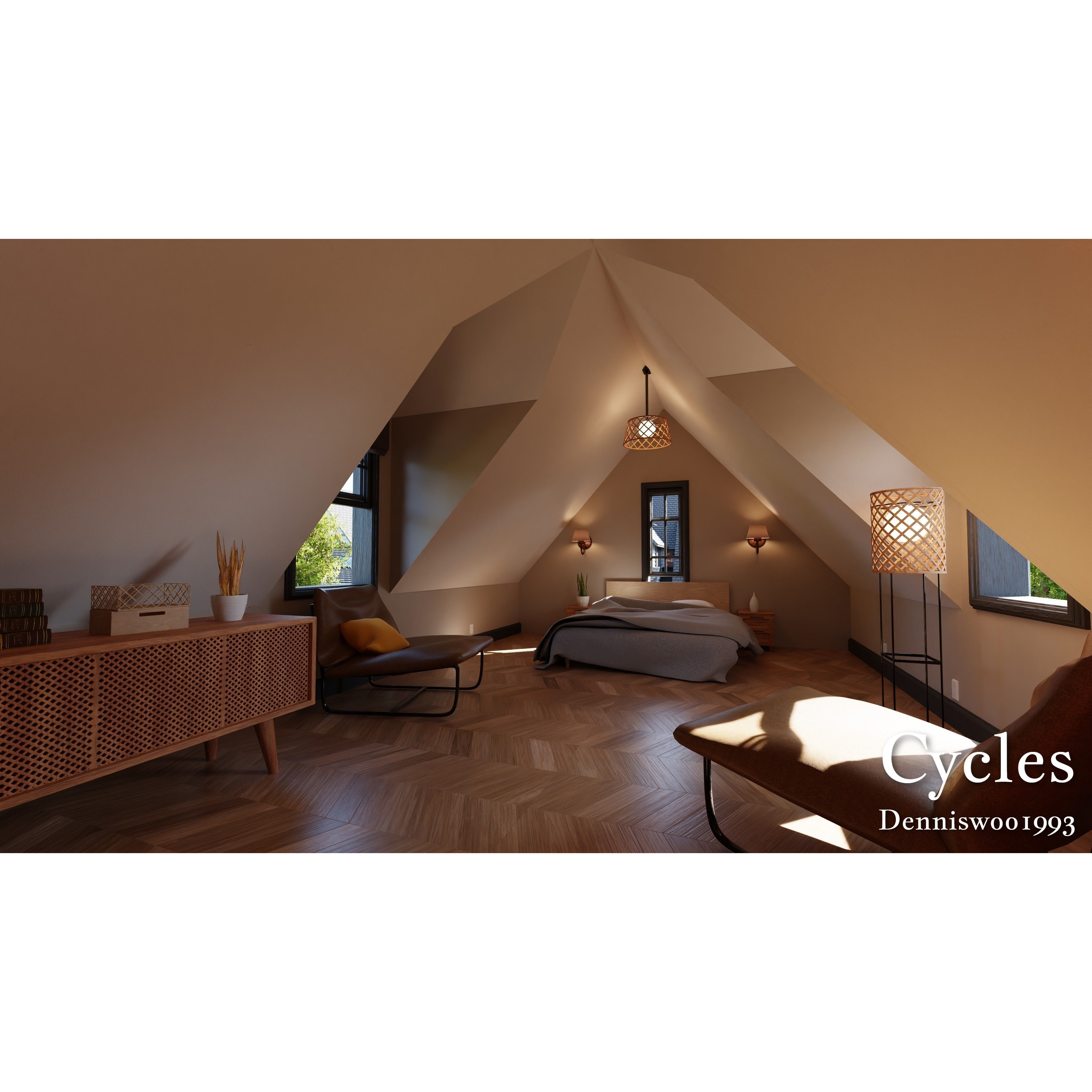 Modular Classic Style American House - Low-Poly Game-Ready 3D Model - View 18