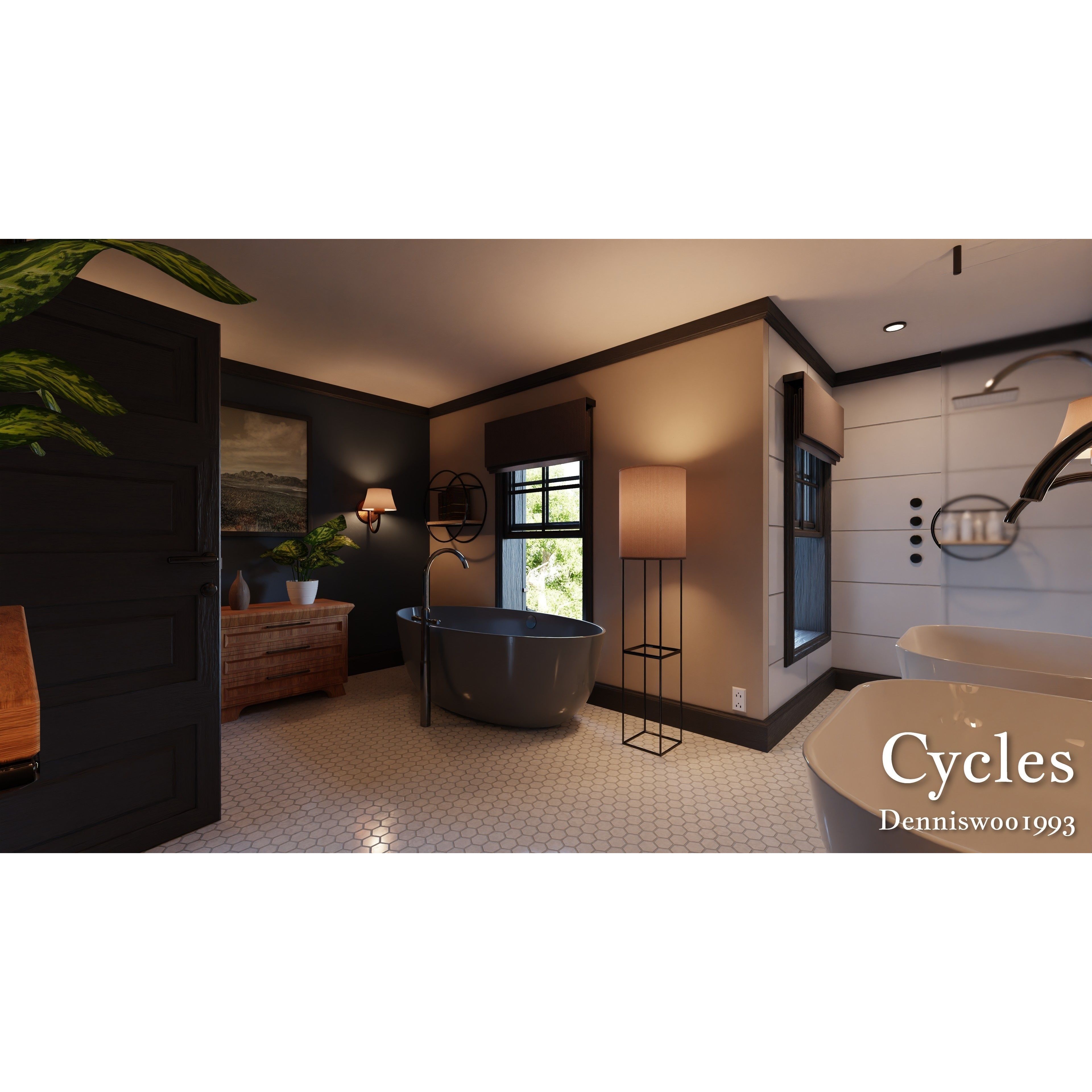 Modular Classic Style American House - Low-Poly Game-Ready 3D Model - View 19