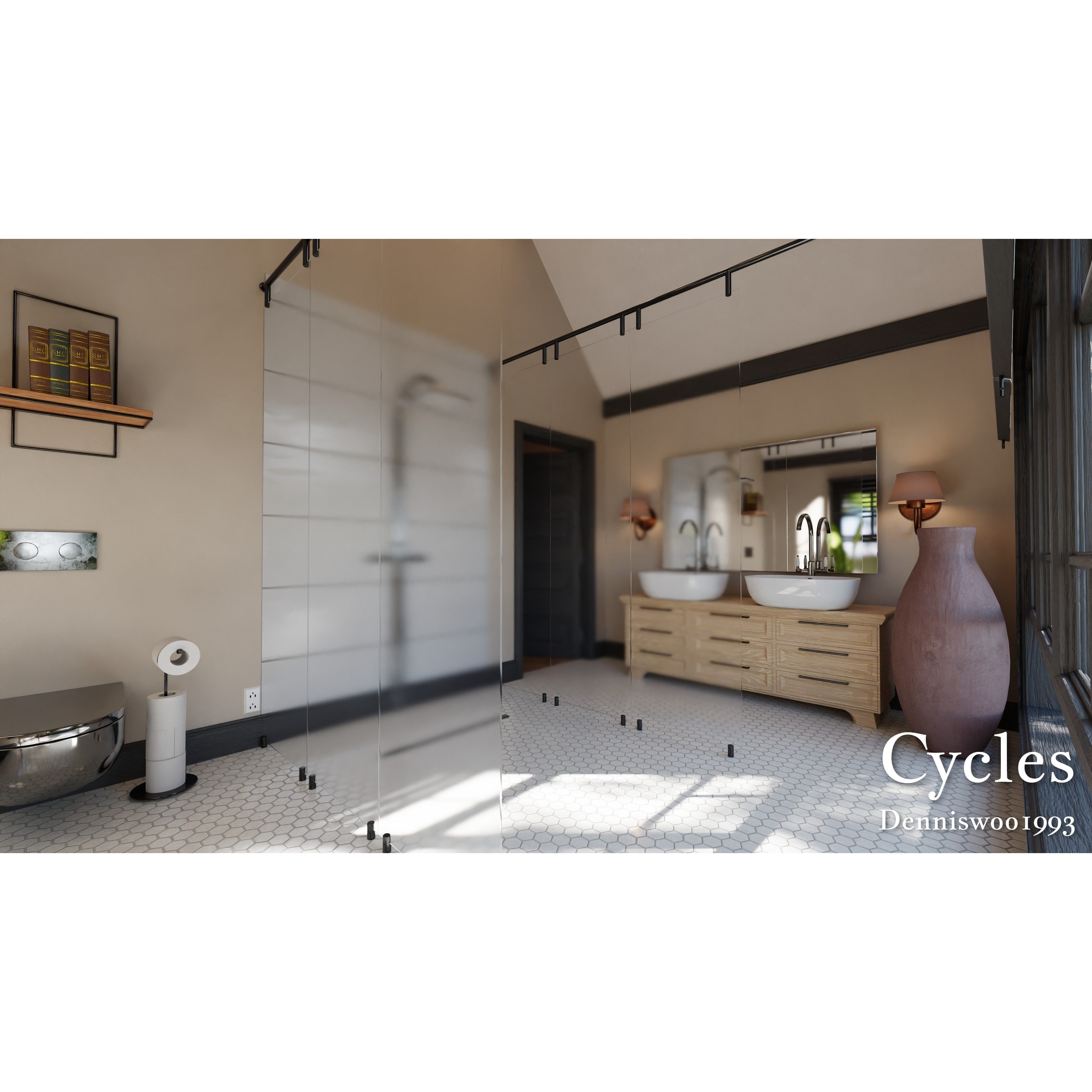 Modular Classic Style American House - Low-Poly Game-Ready 3D Model - View 21