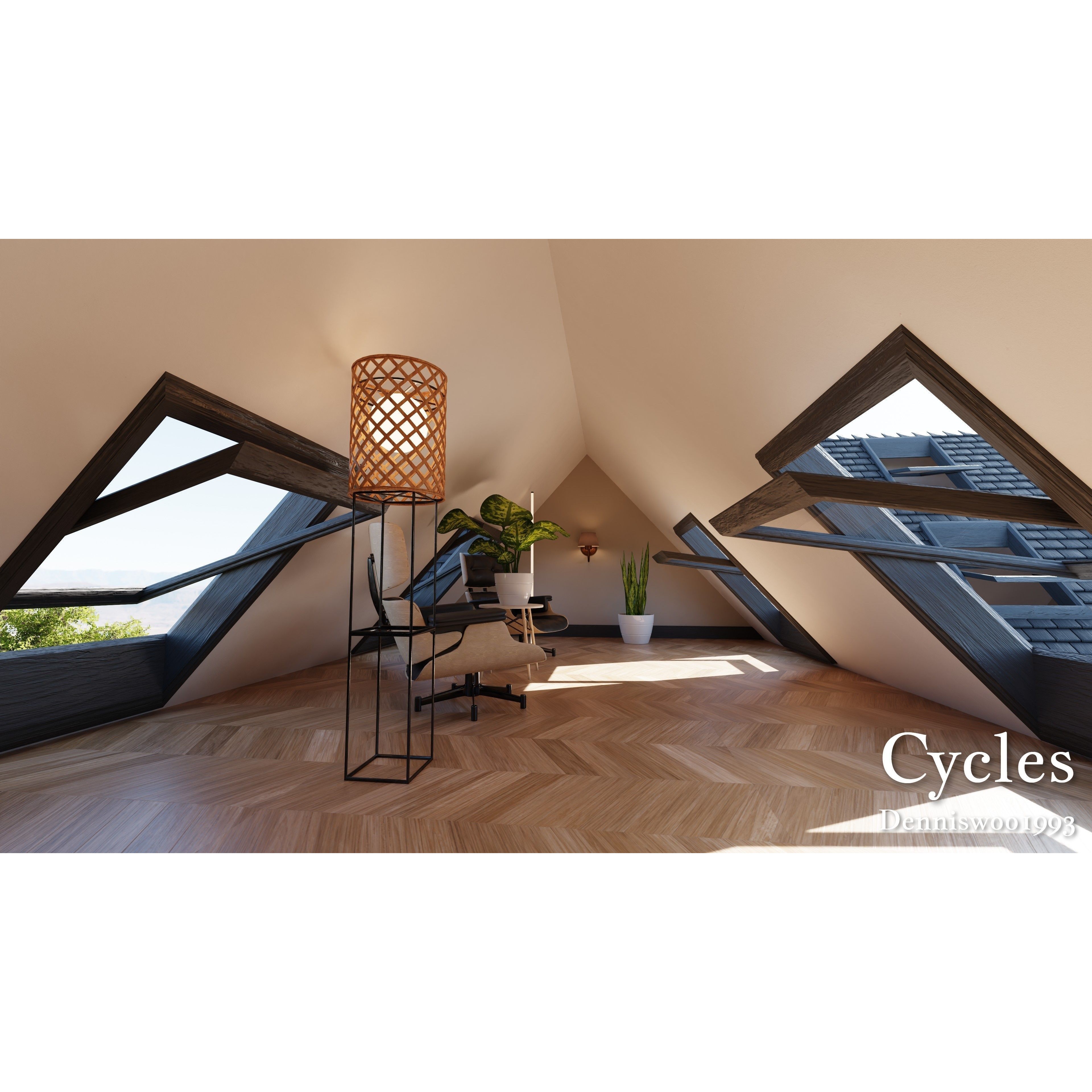 Modular Classic Style American House - Low-Poly Game-Ready 3D Model - View 29