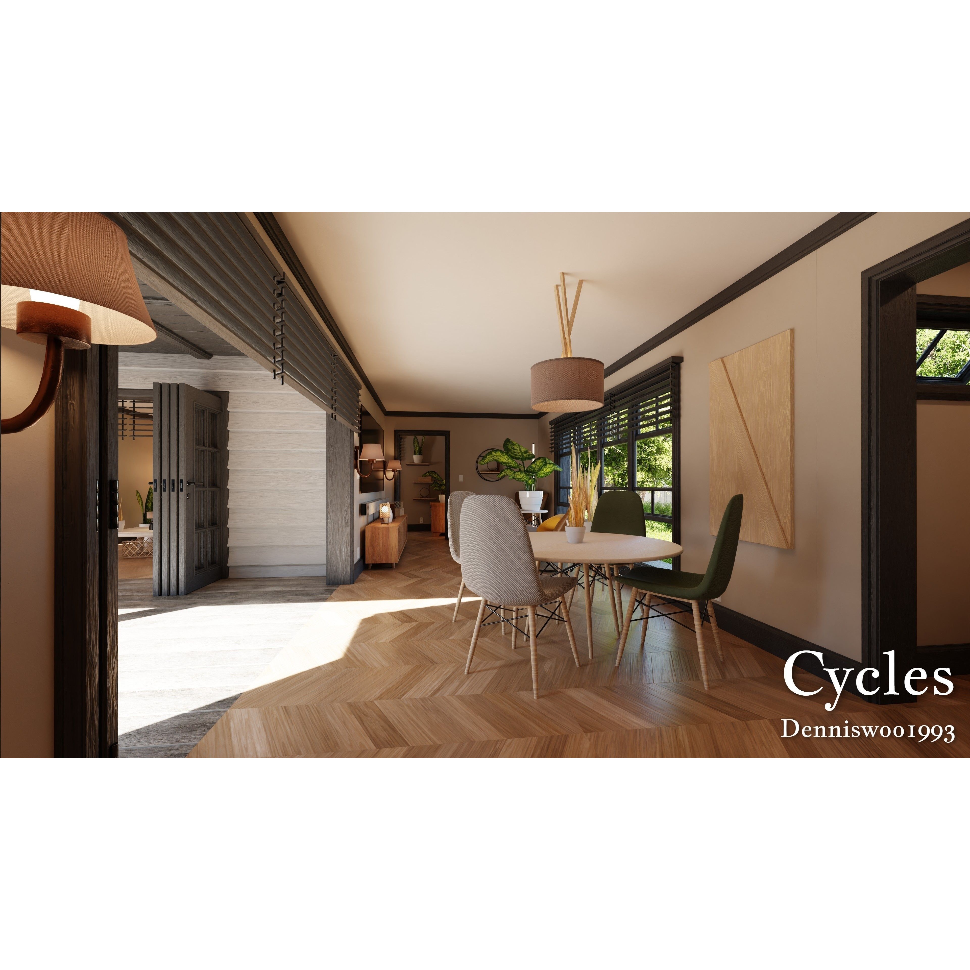 Modular Classic Style American House - Low-Poly Game-Ready 3D Model - View 36
