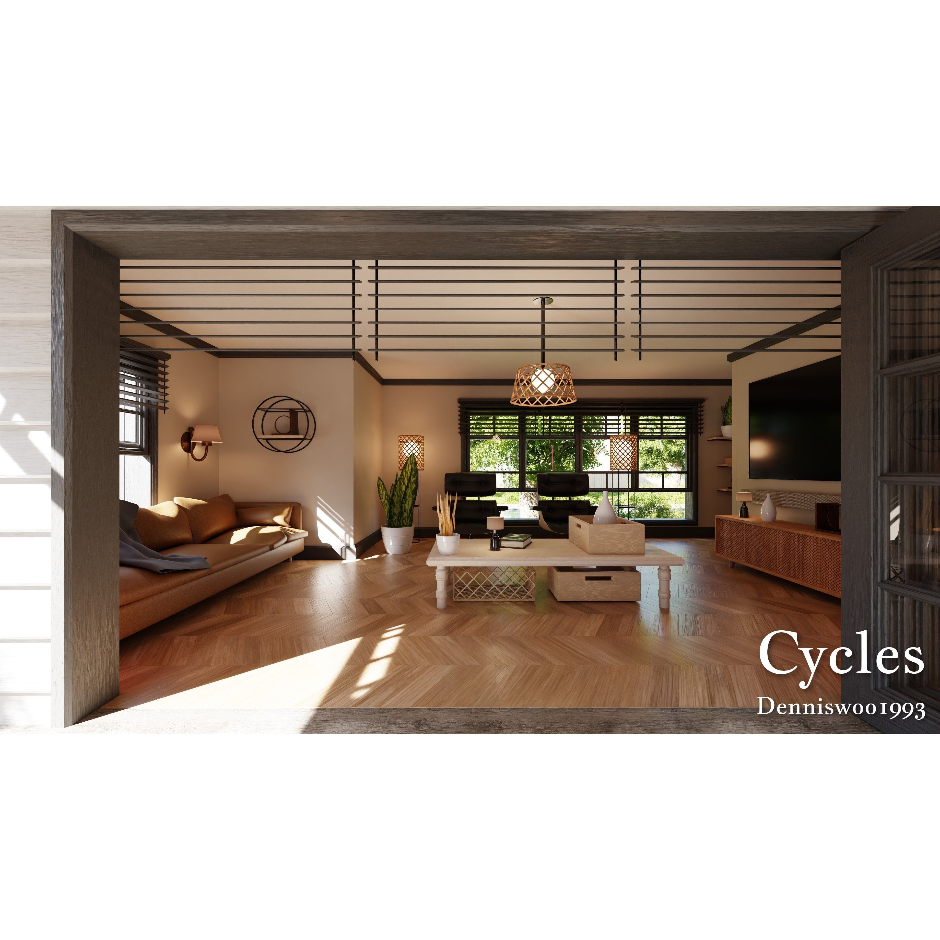 Modular Classic Style American House - Low-Poly Game-Ready 3D Model - View 4