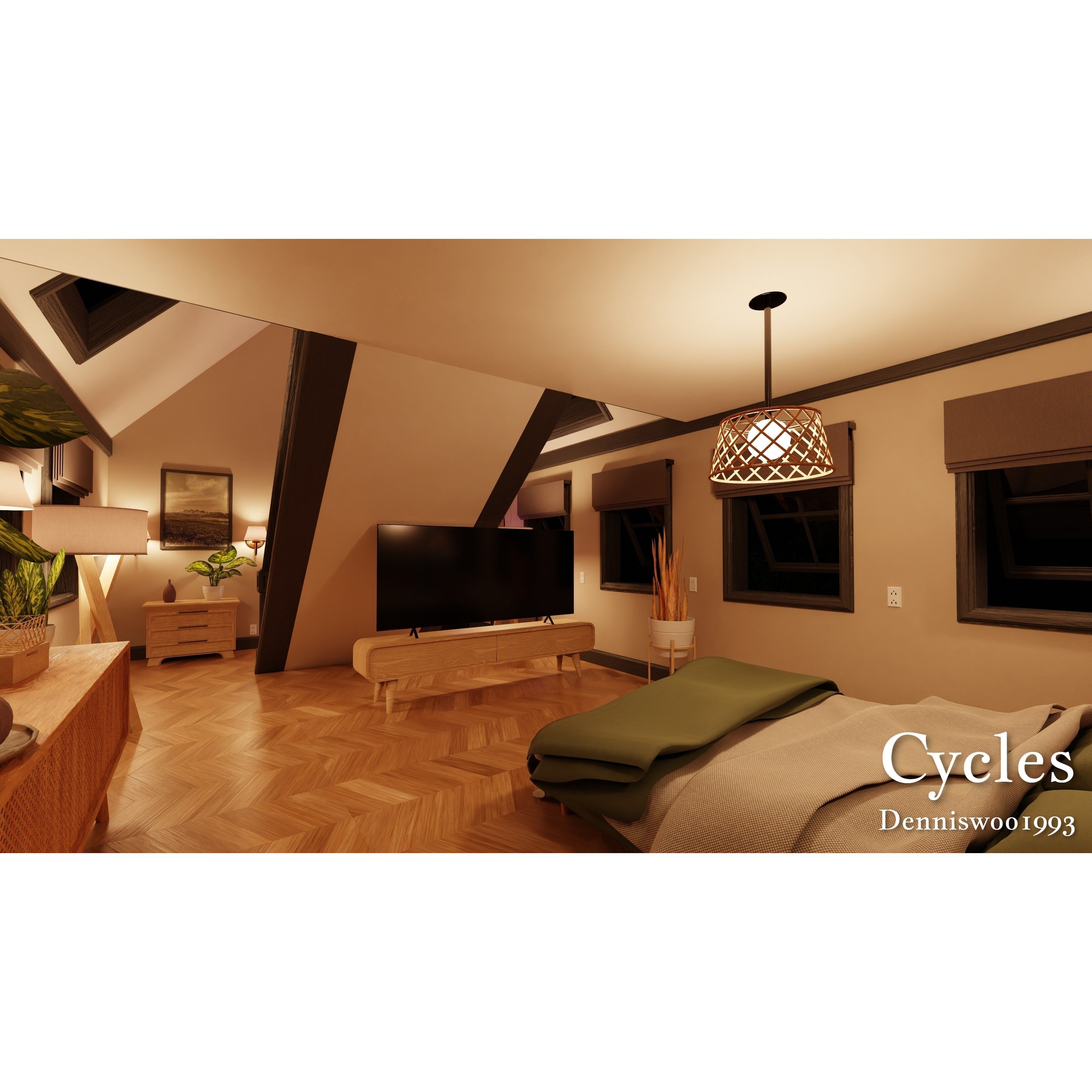 Modular Classic Style American House - Low-Poly Game-Ready 3D Model - View 49
