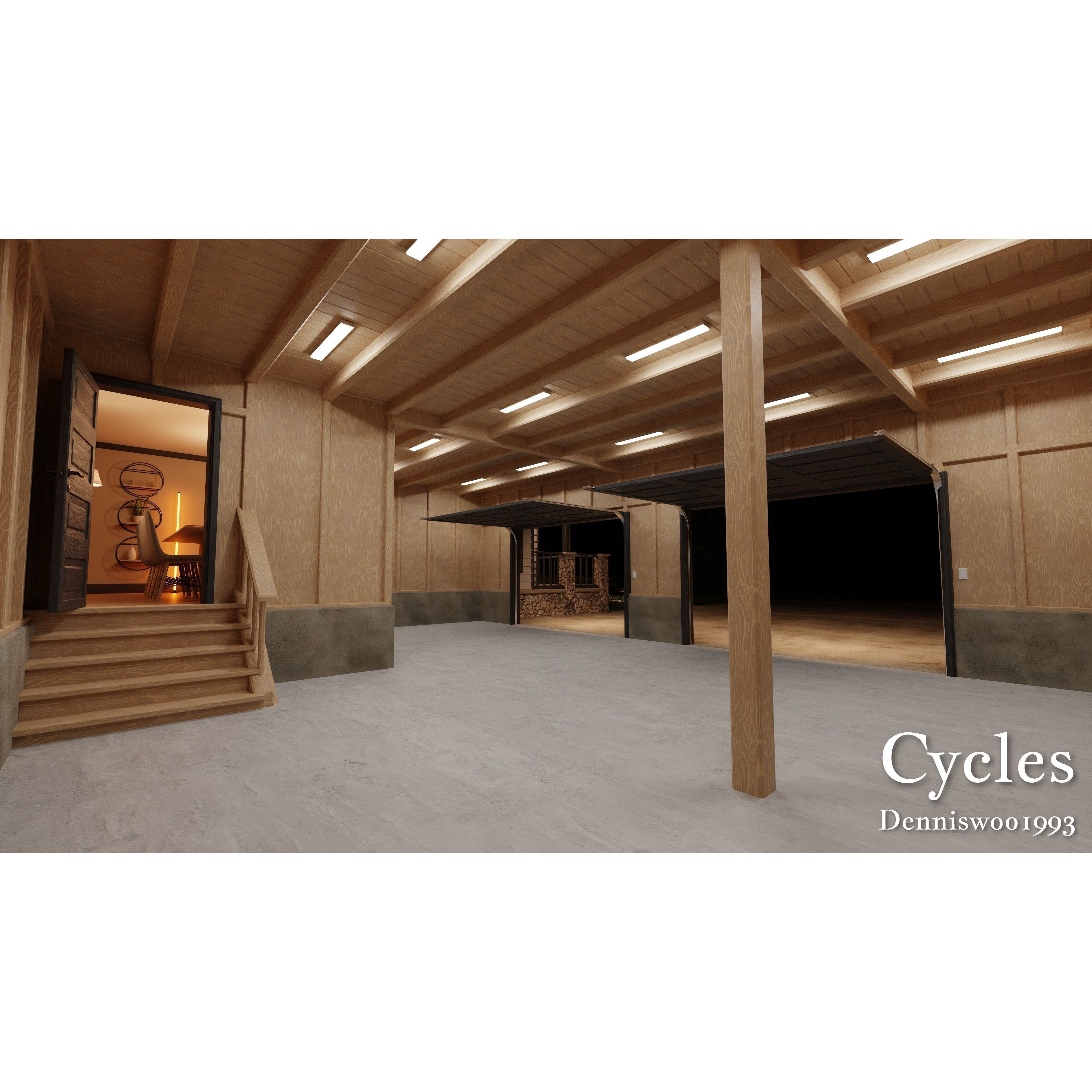 Modular Classic Style American House - Low-Poly Game-Ready 3D Model - View 56