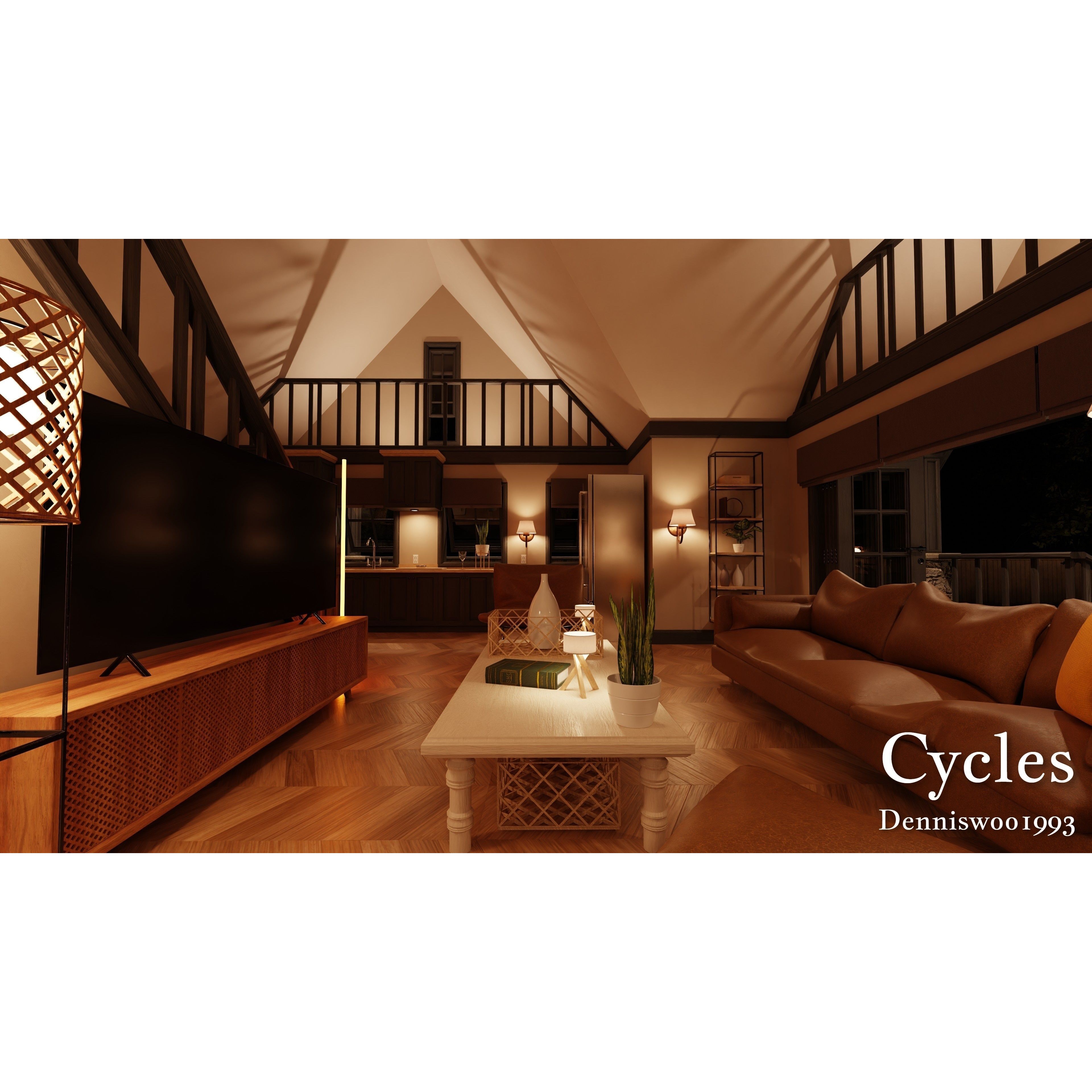 Modular Classic Style American House - Low-Poly Game-Ready 3D Model - View 61