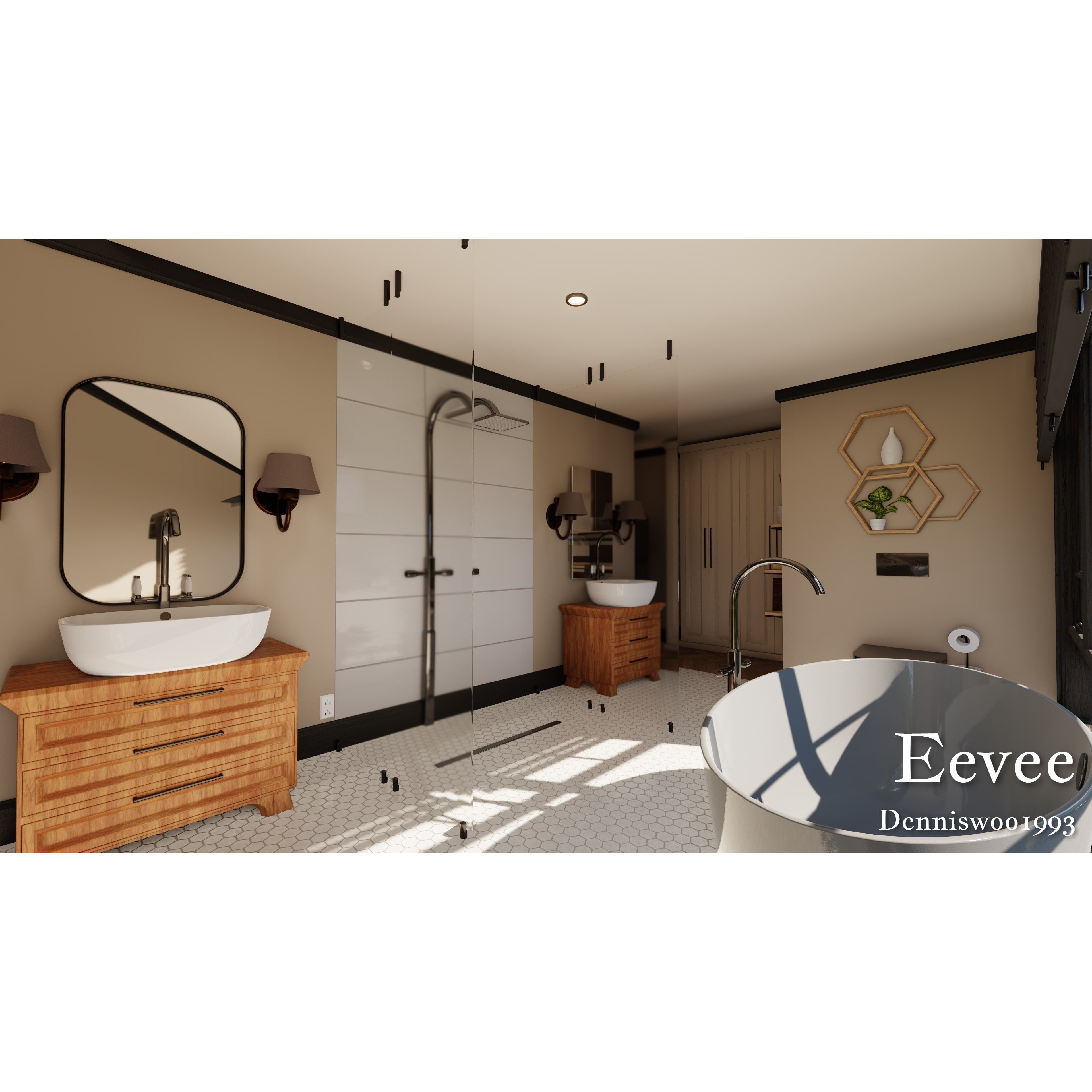 Modular Classic Style American House - Low-Poly Game-Ready 3D Model - View 66