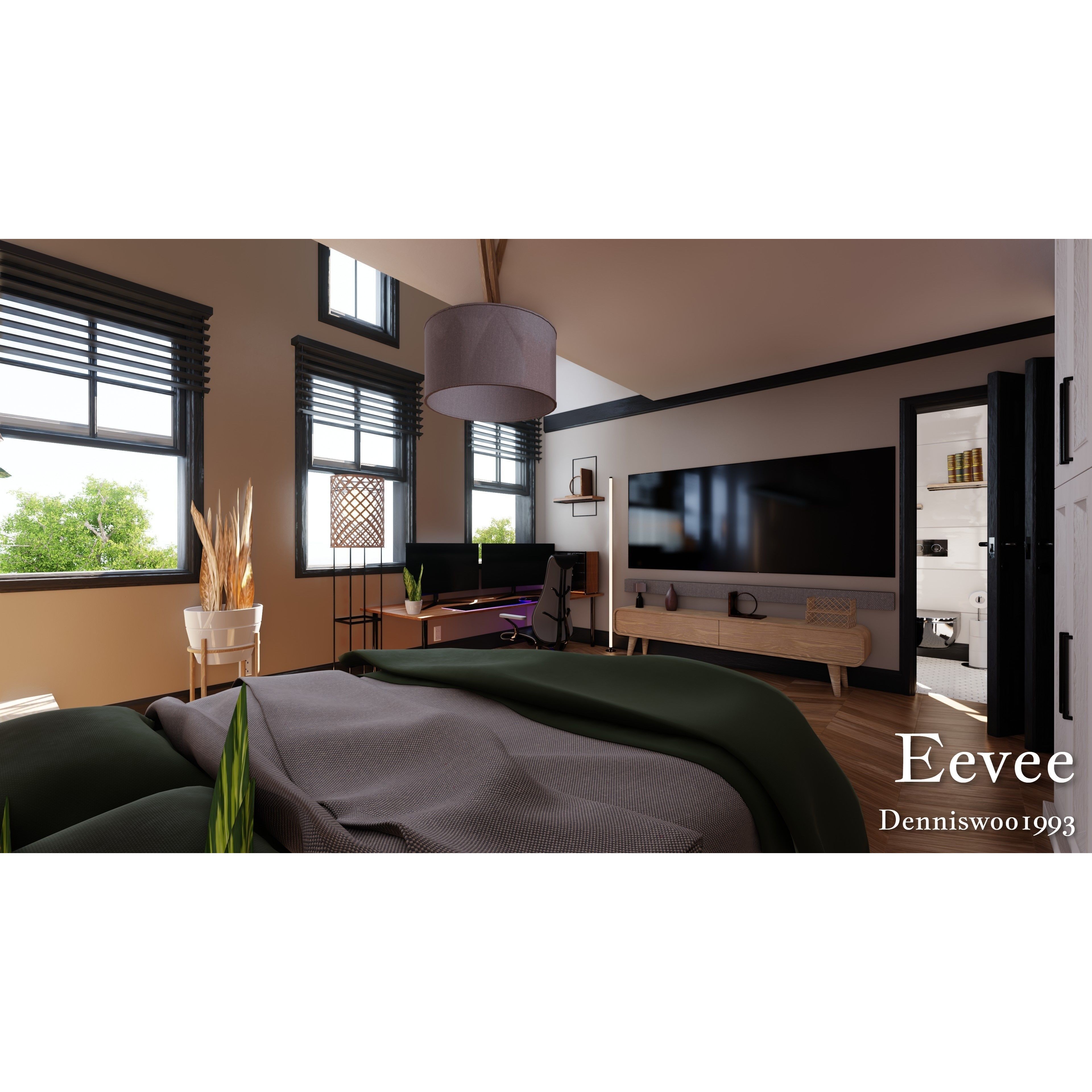 Modular Classic Style American House - Low-Poly Game-Ready 3D Model - View 74