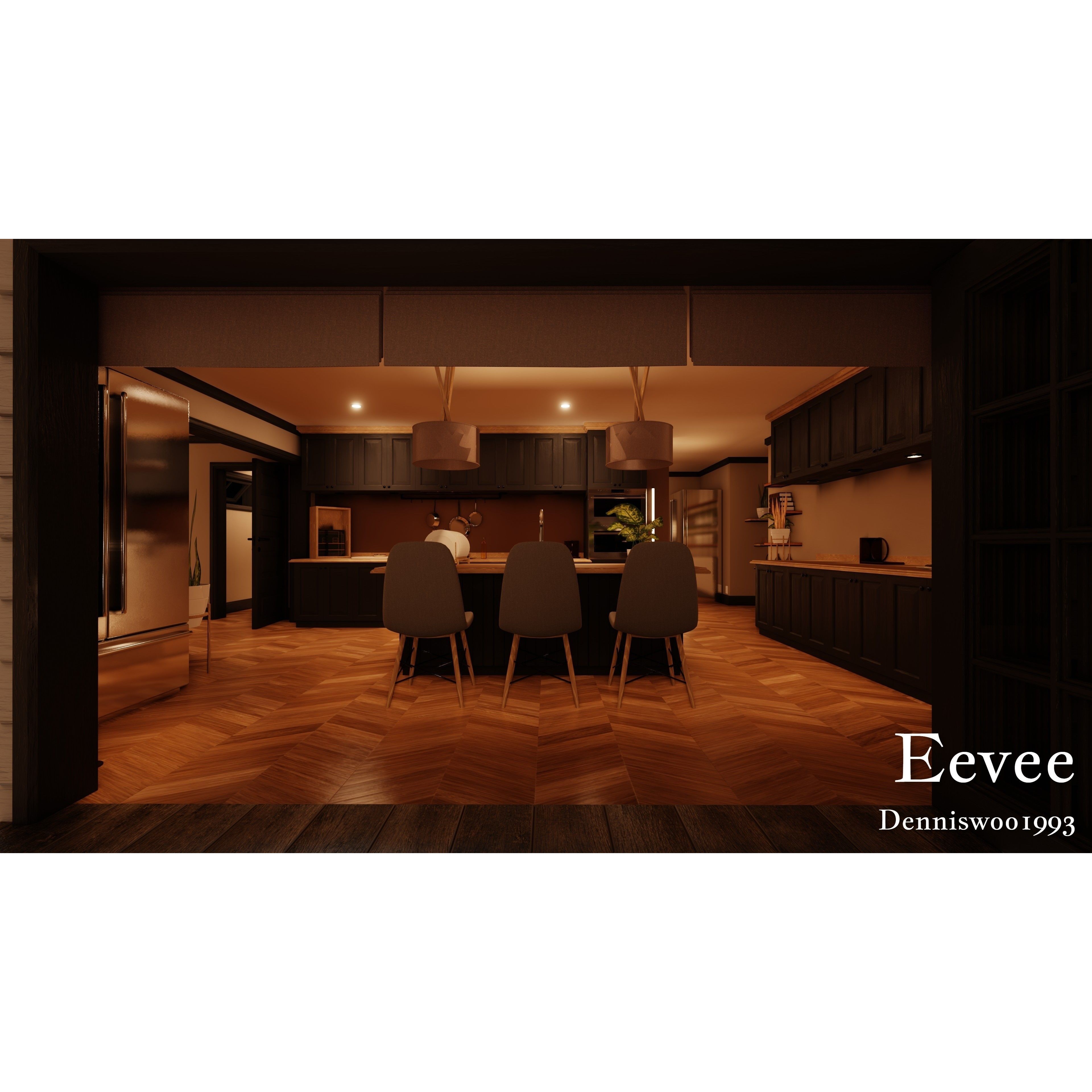 Modular Classic Style American House - Low-Poly Game-Ready 3D Model - View 82