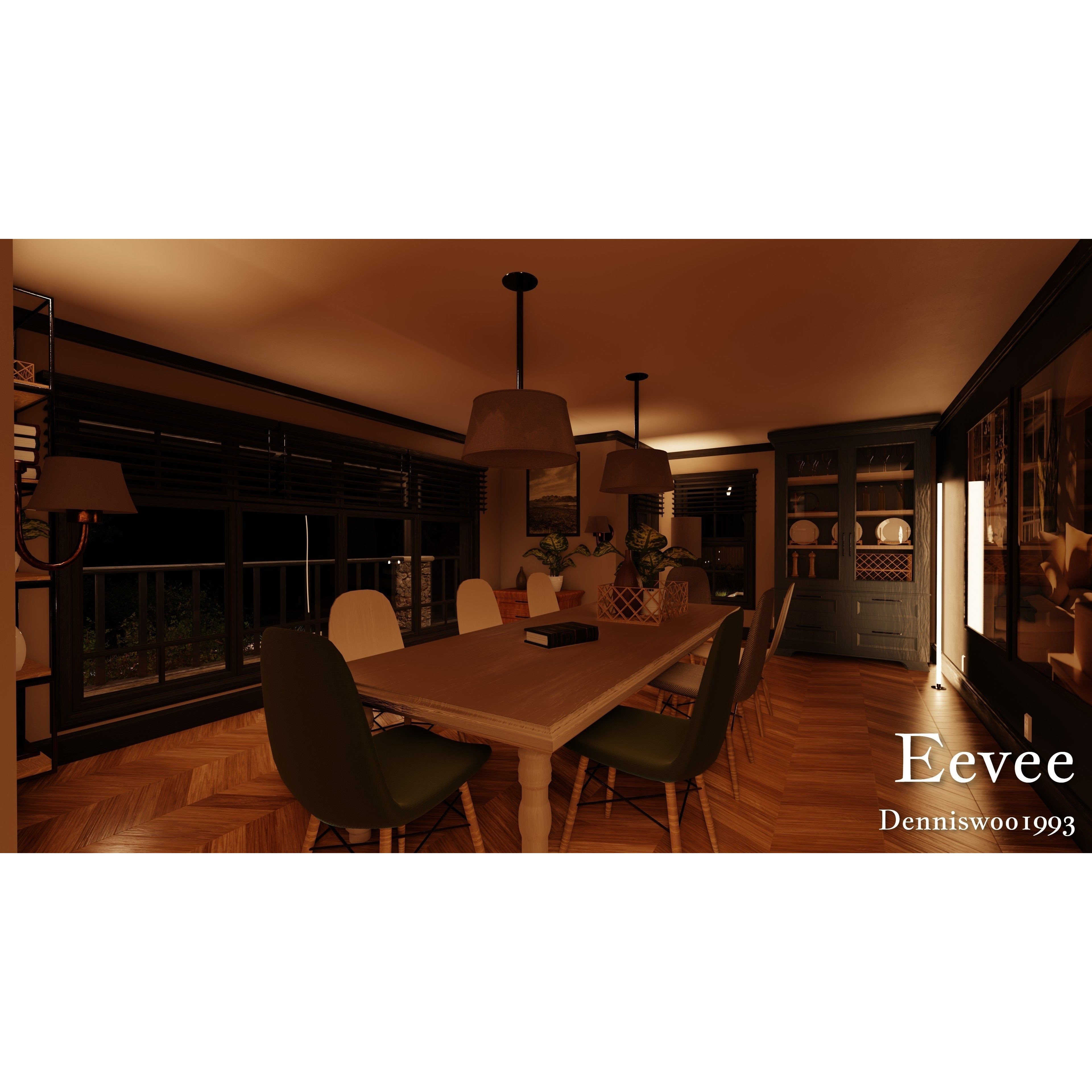 Modular Classic Style American House - Low-Poly Game-Ready 3D Model - View 85