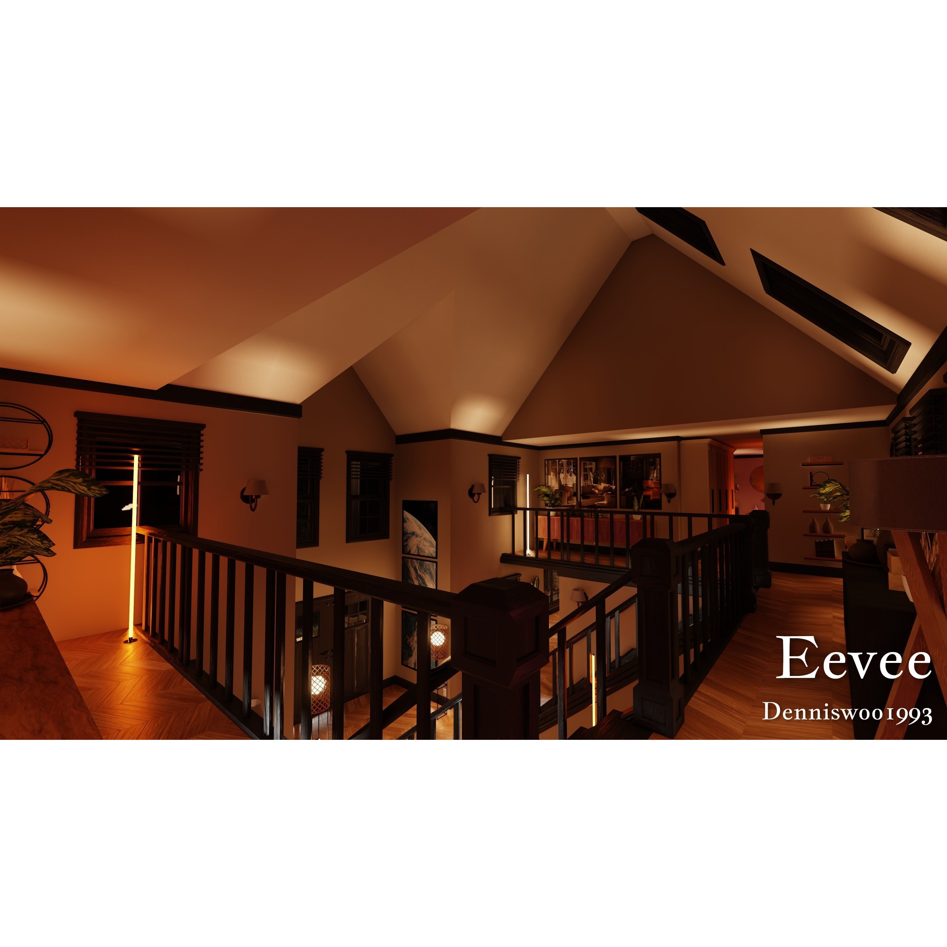Modular Classic Style American House - Low-Poly Game-Ready 3D Model - View 86
