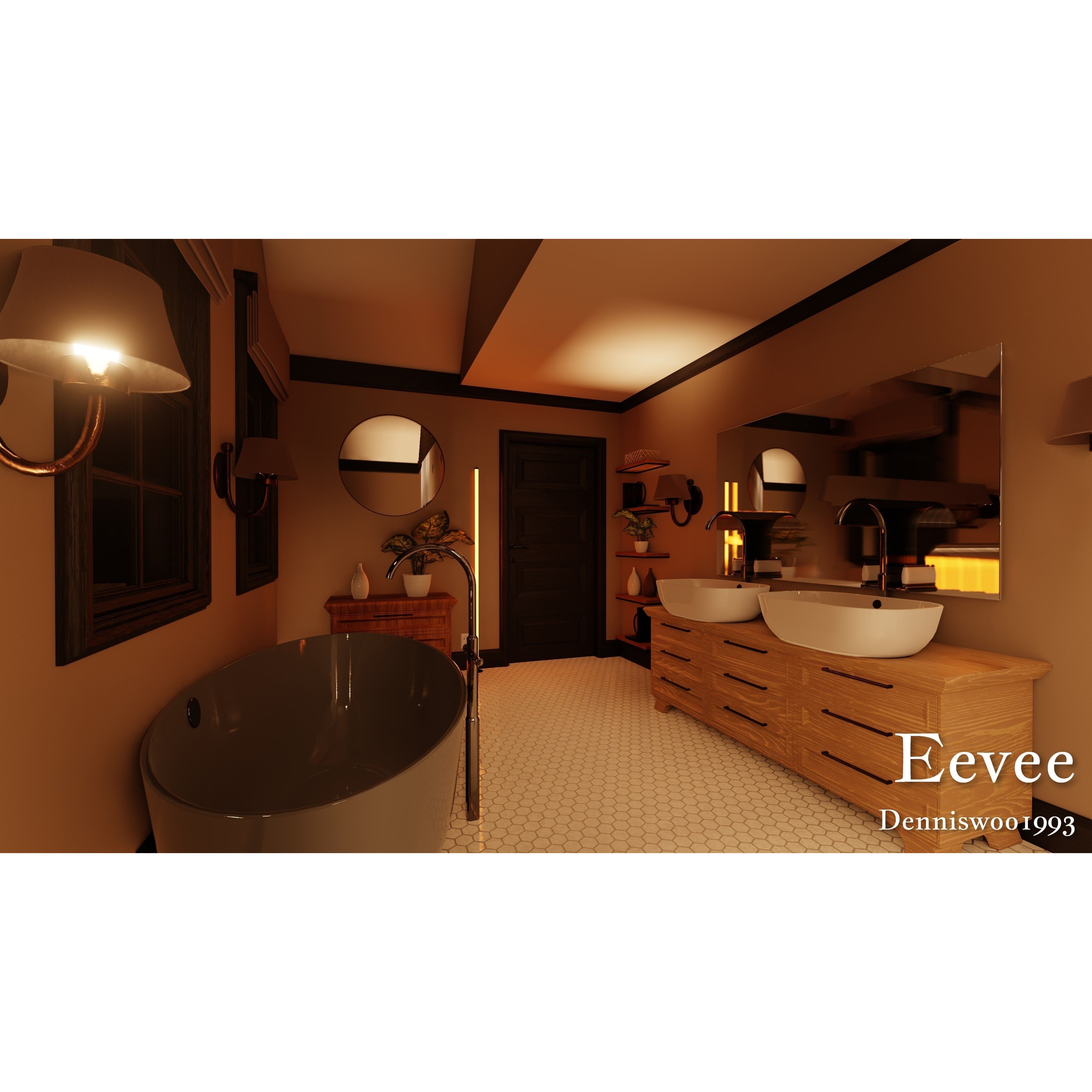 Modular Classic Style American House - Low-Poly Game-Ready 3D Model - View 89