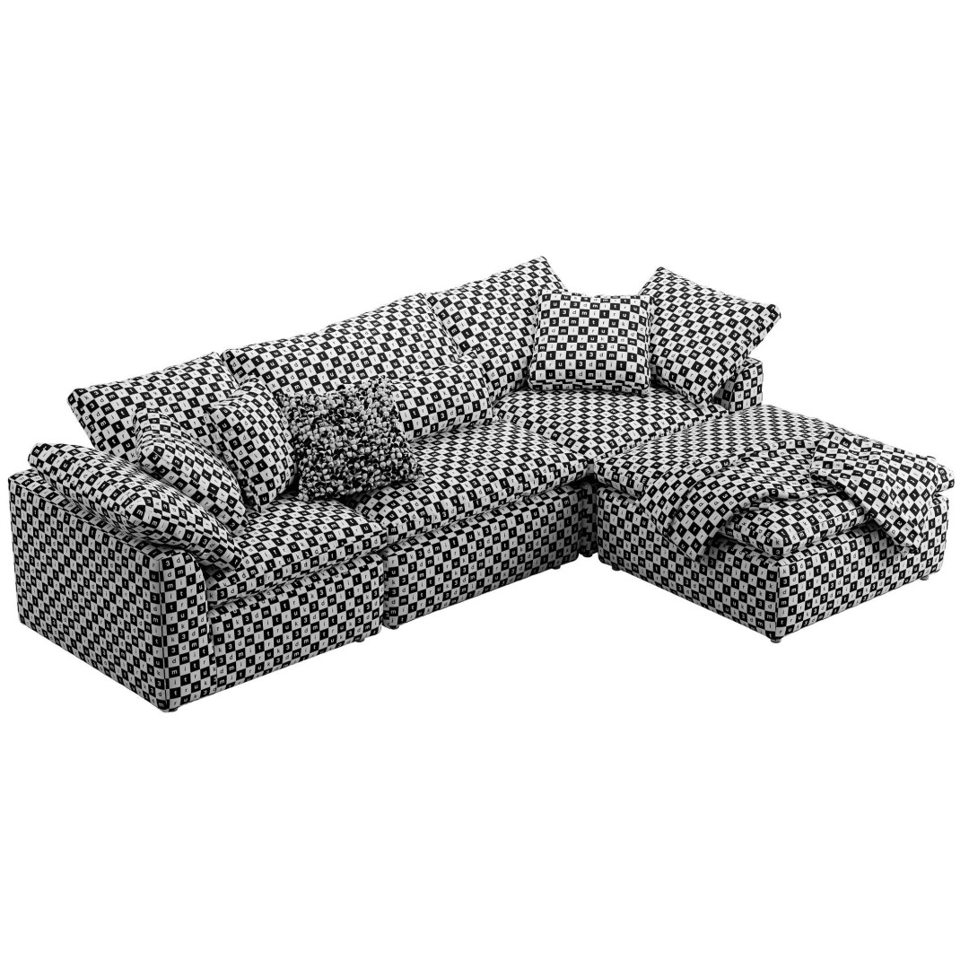 Cloud Modular Sectional 3D Model – Luxury Sofa with Textures & Materials