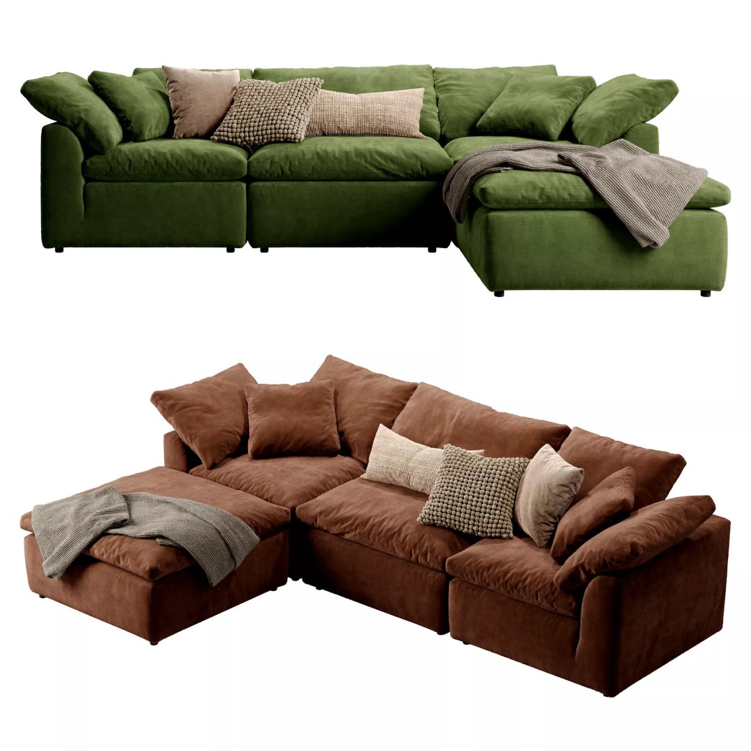 Cloud Modular Sectional 3D Model – Luxury Sofa with Textures & Materials - View 2