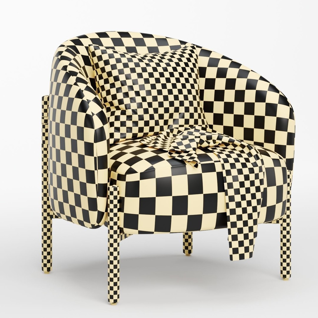 Enfield Arm Chair 3D Model – Modern Fabric Furniture, FBX, OBJ