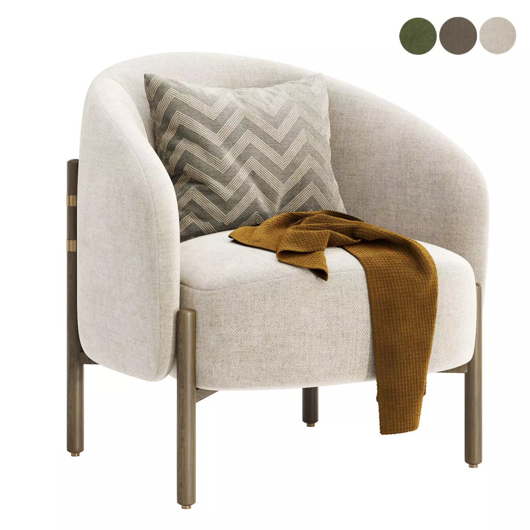 Enfield Arm Chair 3D Model – Modern Fabric Furniture, FBX, OBJ - View 2