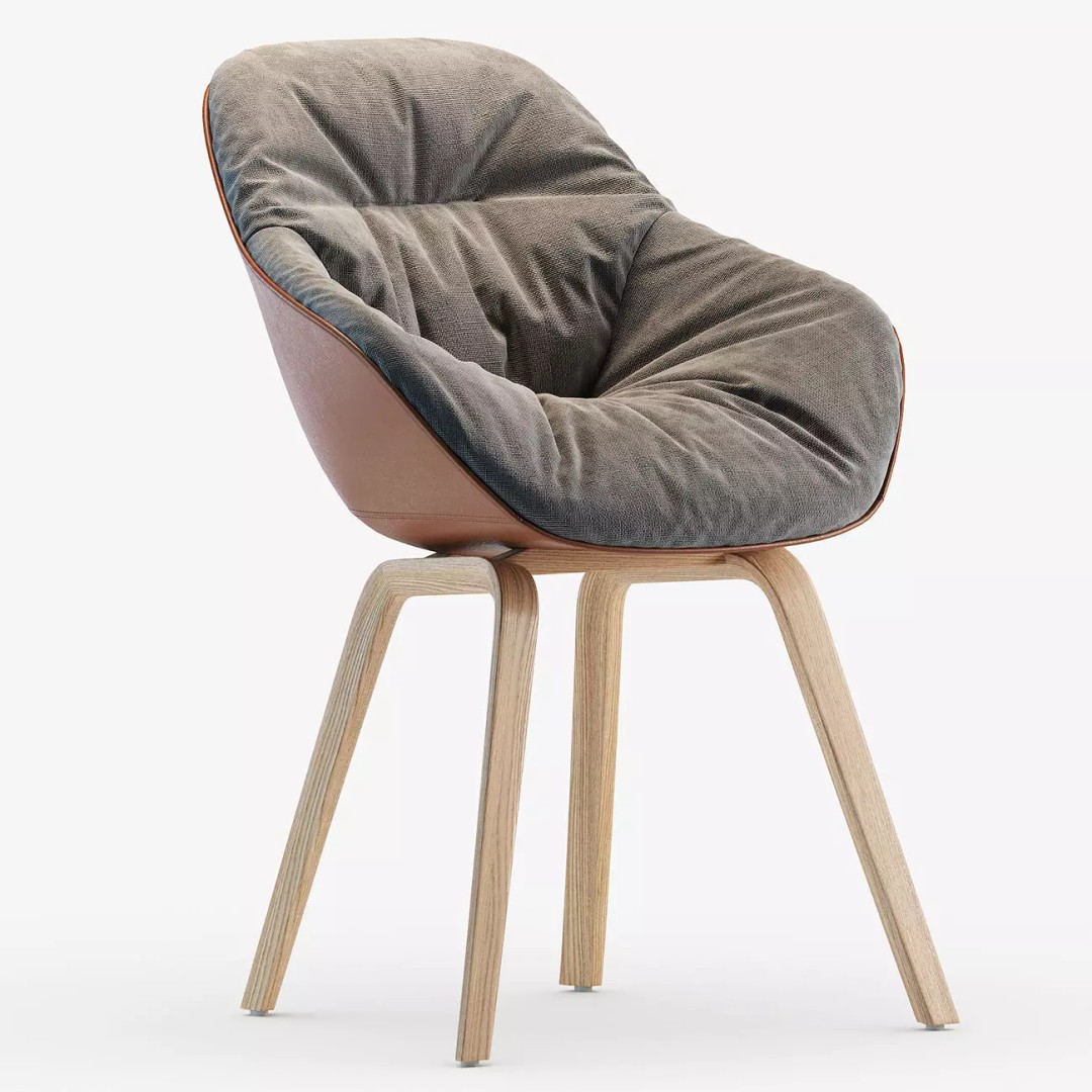 AAC 123 Soft Duo 3D Model – Contemporary Chair, OBJ, Textured - View 2