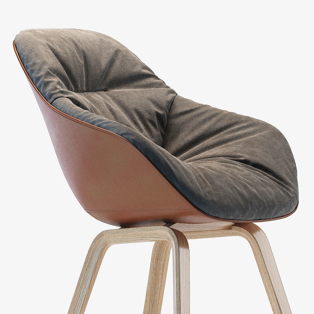 AAC 123 Soft Duo 3D Model – Contemporary Chair, OBJ, Textured - View 3
