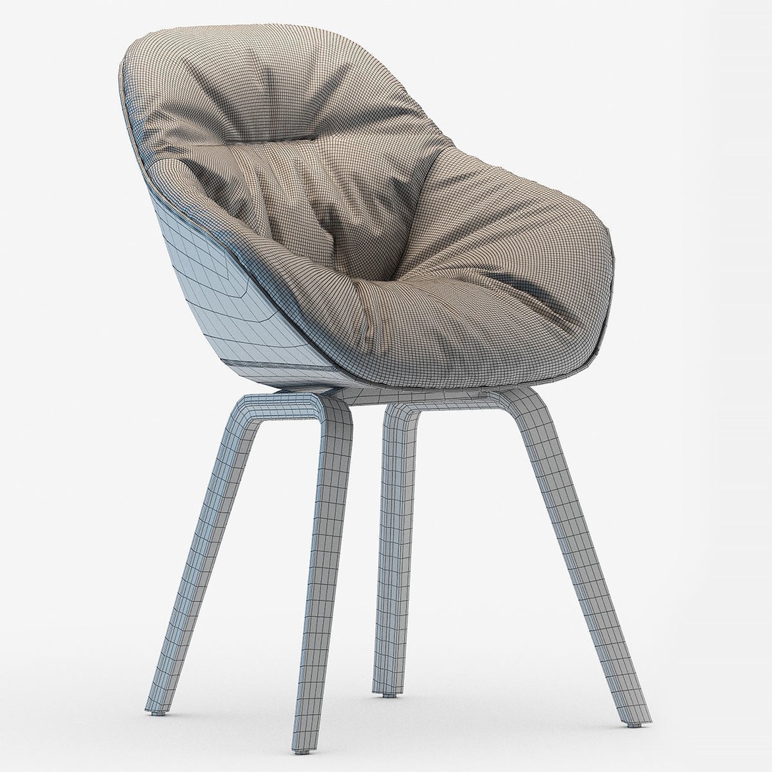 AAC 123 Soft Duo 3D Model – Contemporary Chair, OBJ, Textured - View 4