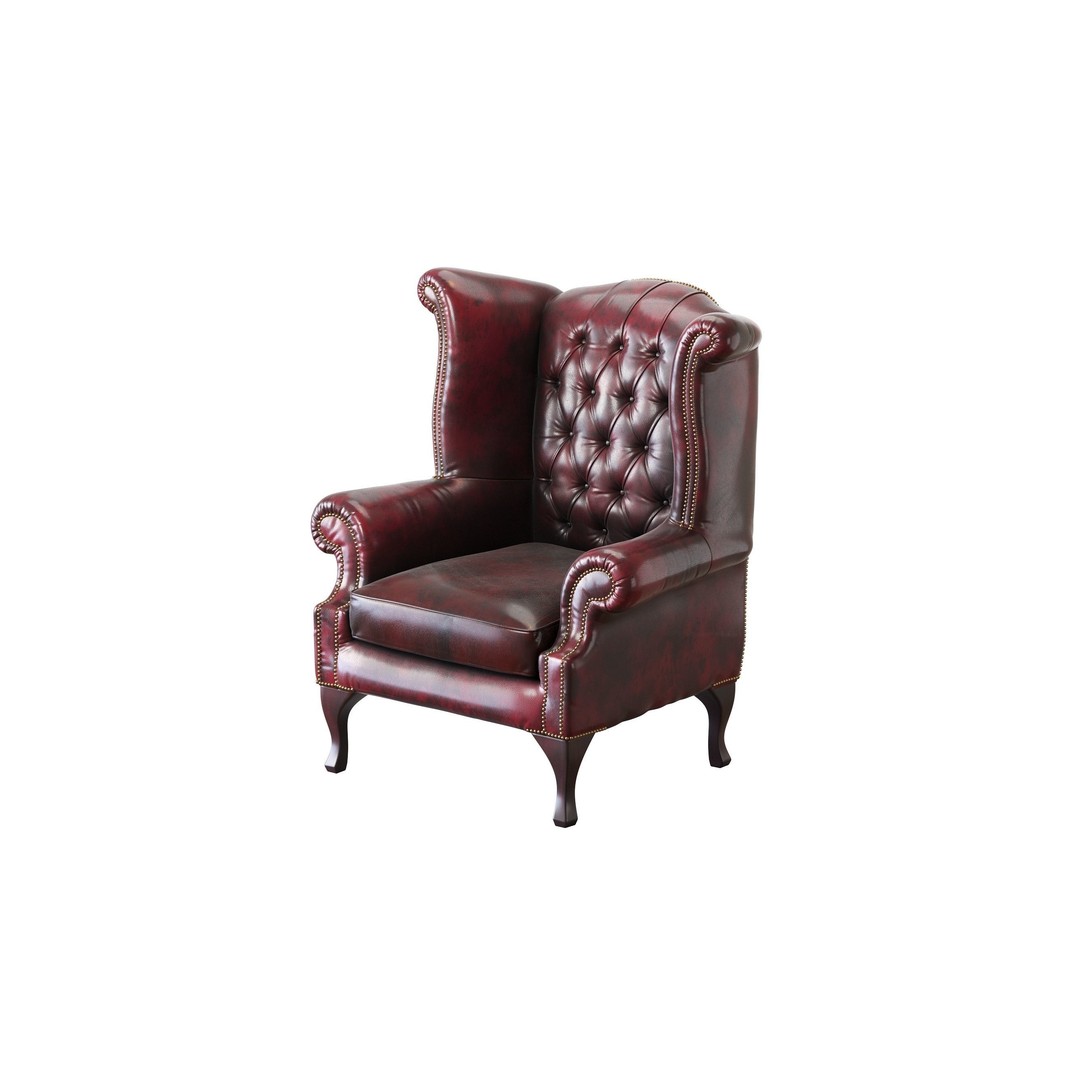 Chesterfield Queen Armchair 3D Model – Classic Leather Furniture, OBJ - View 13
