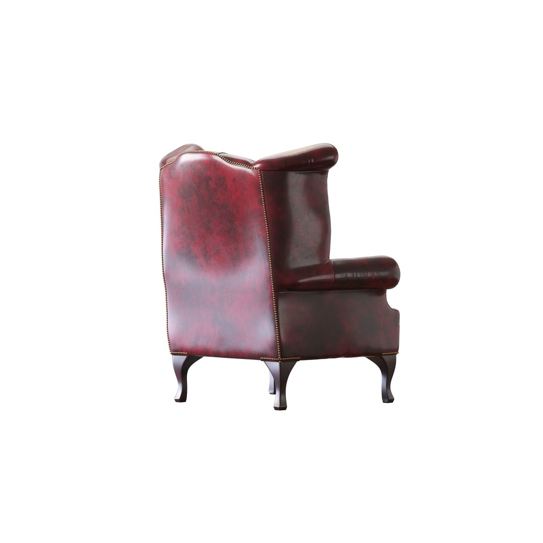 Chesterfield Queen Armchair 3D Model – Classic Leather Furniture, OBJ - View 15