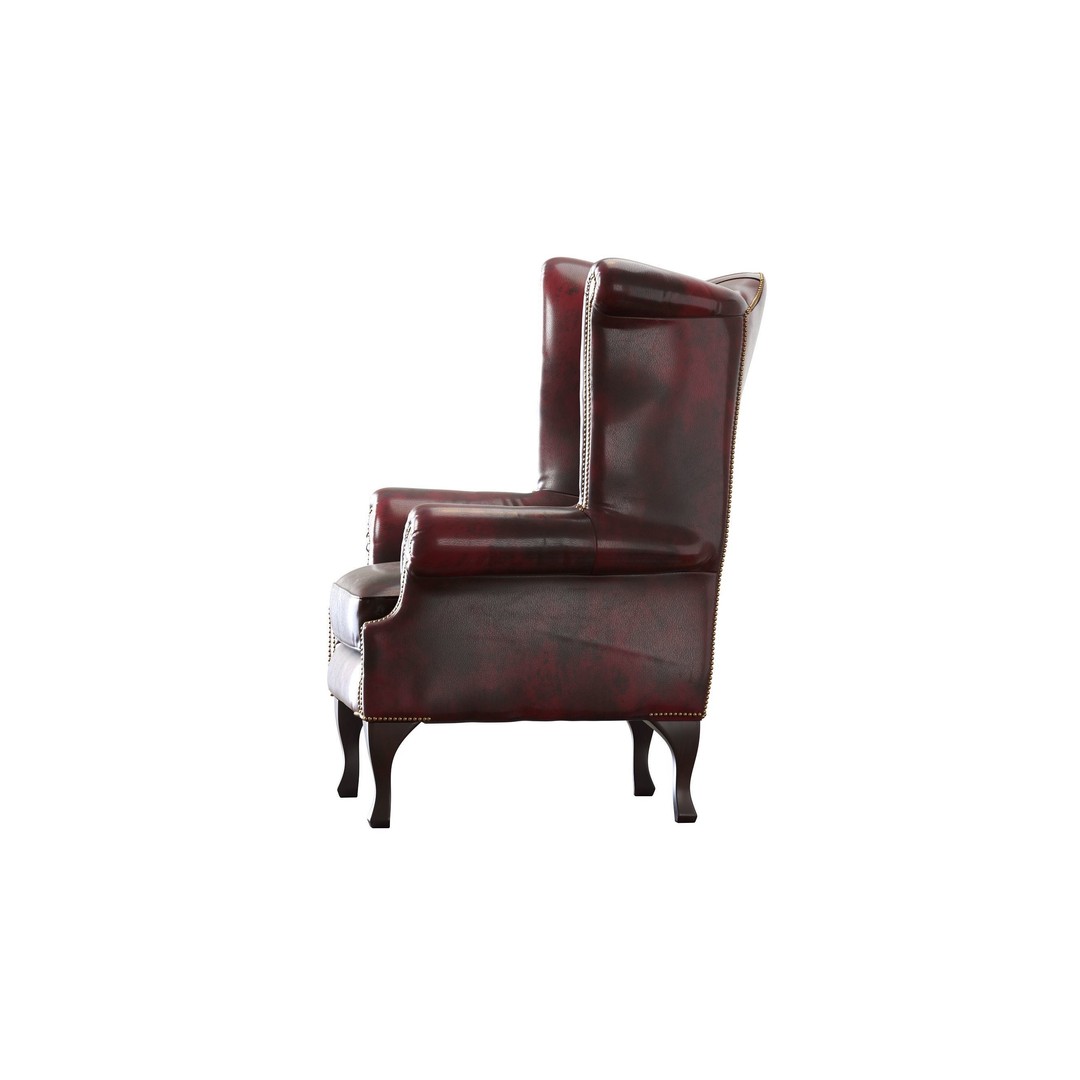 Chesterfield Queen Armchair 3D Model – Classic Leather Furniture, OBJ - View 16