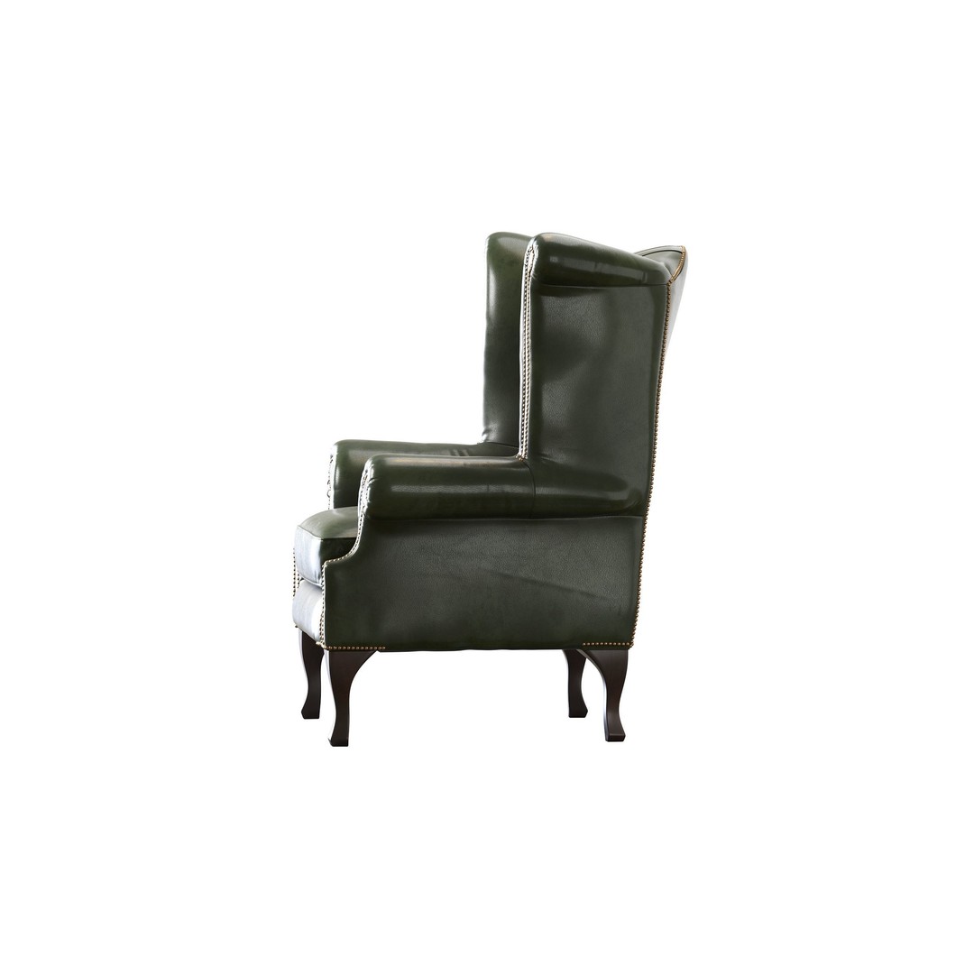 Chesterfield Queen Armchair 3D Model – Classic Leather Furniture, OBJ - View 32
