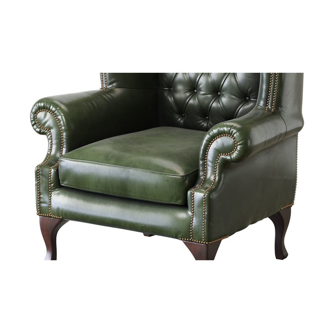 Chesterfield Queen Armchair 3D Model – Classic Leather Furniture, OBJ - View 33