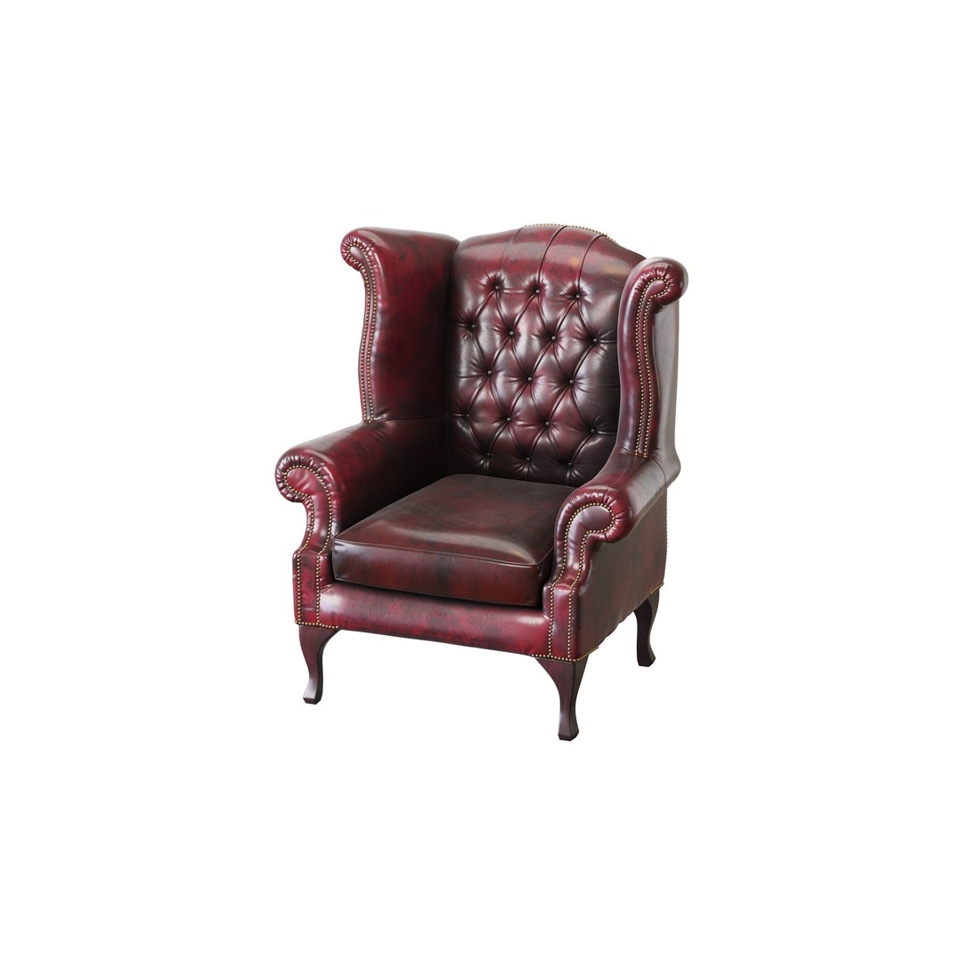 Chesterfield Queen Armchair 3D Model – Classic Leather Furniture, OBJ - View 5