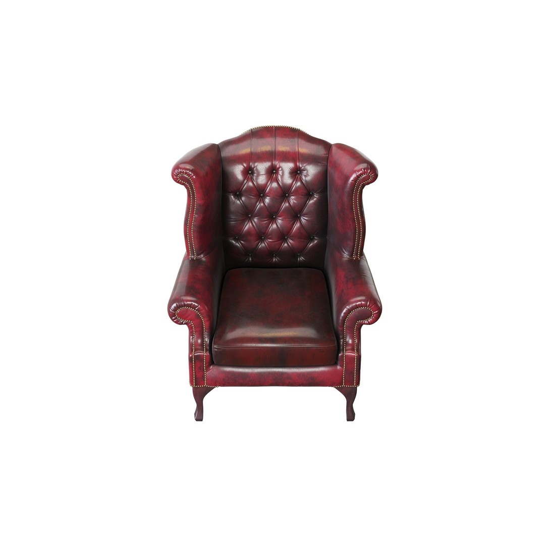 Chesterfield Queen Armchair 3D Model – Classic Leather Furniture, OBJ - View 9