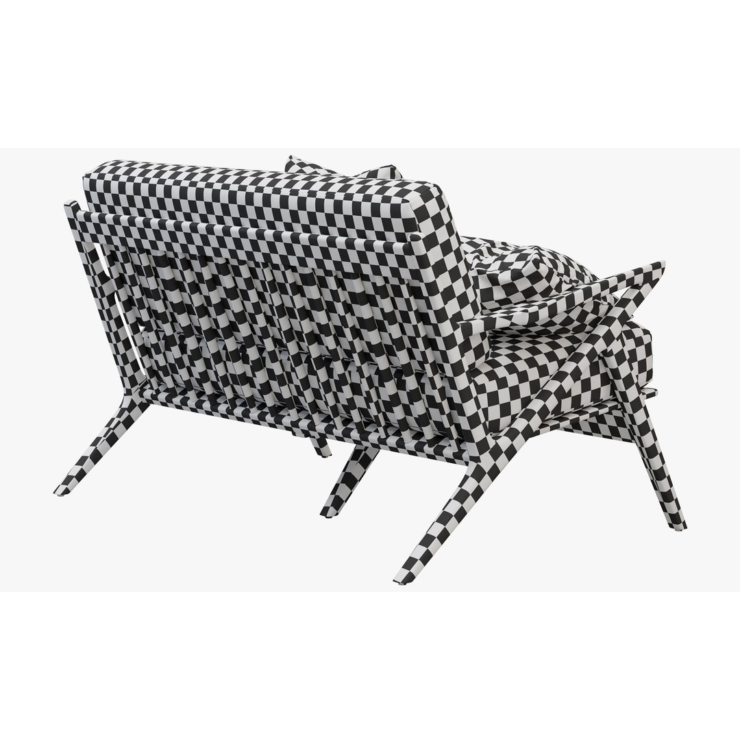 Joybird Soto Concave Loveseat 3D Model – Scandinavian Wooden Sofa, FBX, OBJ