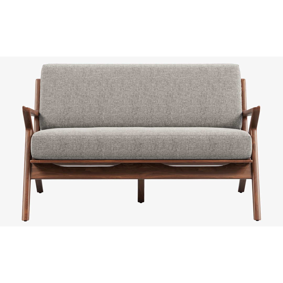 Joybird Soto Concave Loveseat 3D Model – Scandinavian Wooden Sofa, FBX, OBJ - View 13