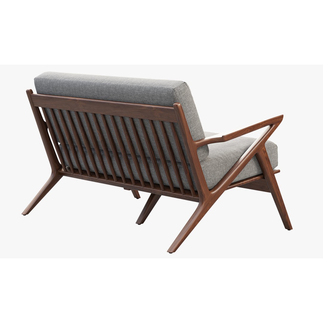 Joybird Soto Concave Loveseat 3D Model – Scandinavian Wooden Sofa, FBX, OBJ - View 15