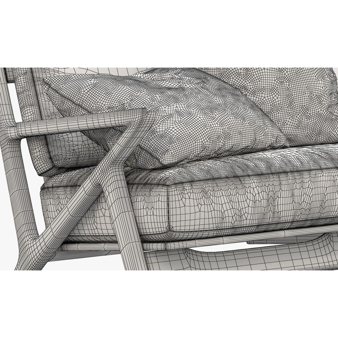Joybird Soto Concave Loveseat 3D Model – Scandinavian Wooden Sofa, FBX, OBJ - View 18
