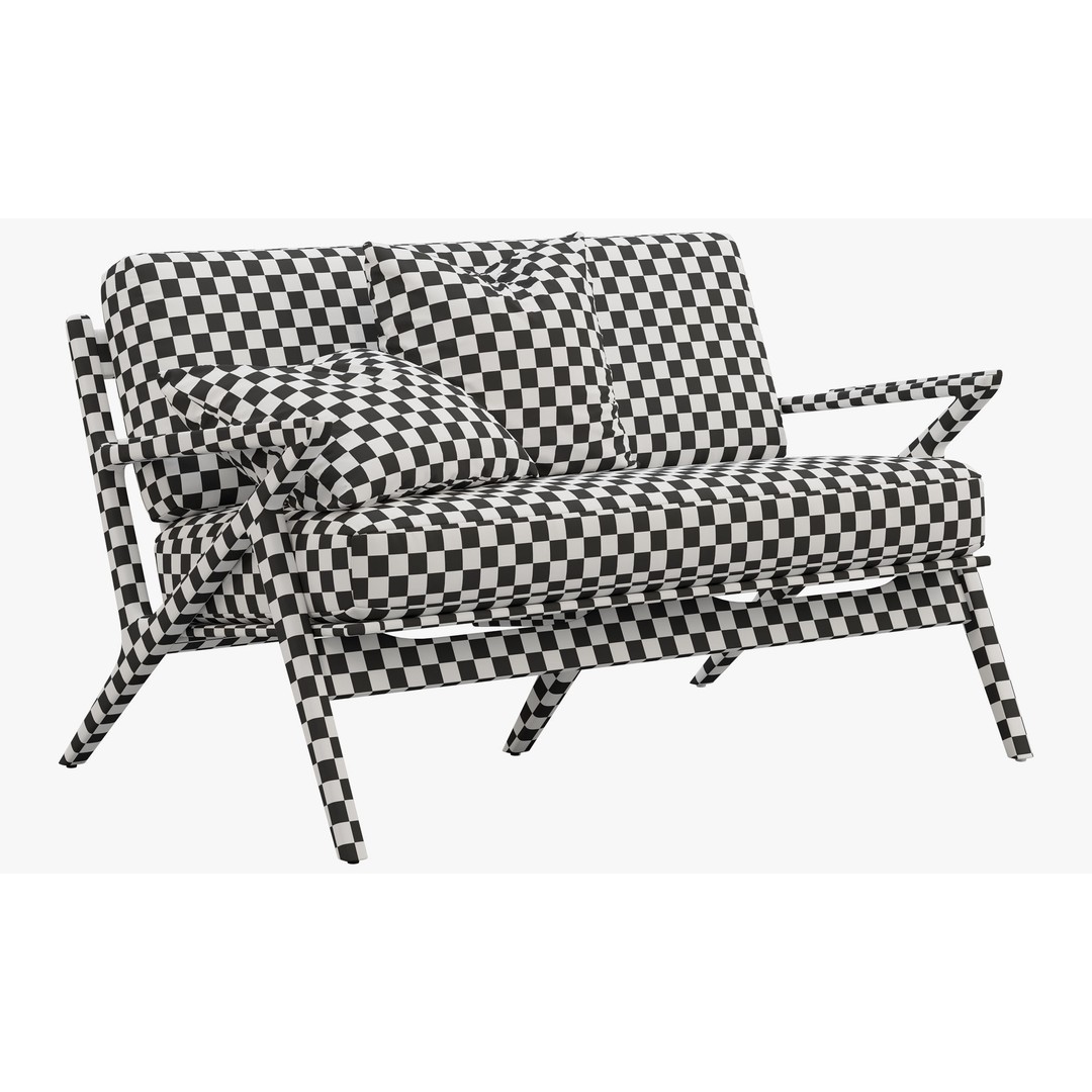 Joybird Soto Concave Loveseat 3D Model – Scandinavian Wooden Sofa, FBX, OBJ - View 19
