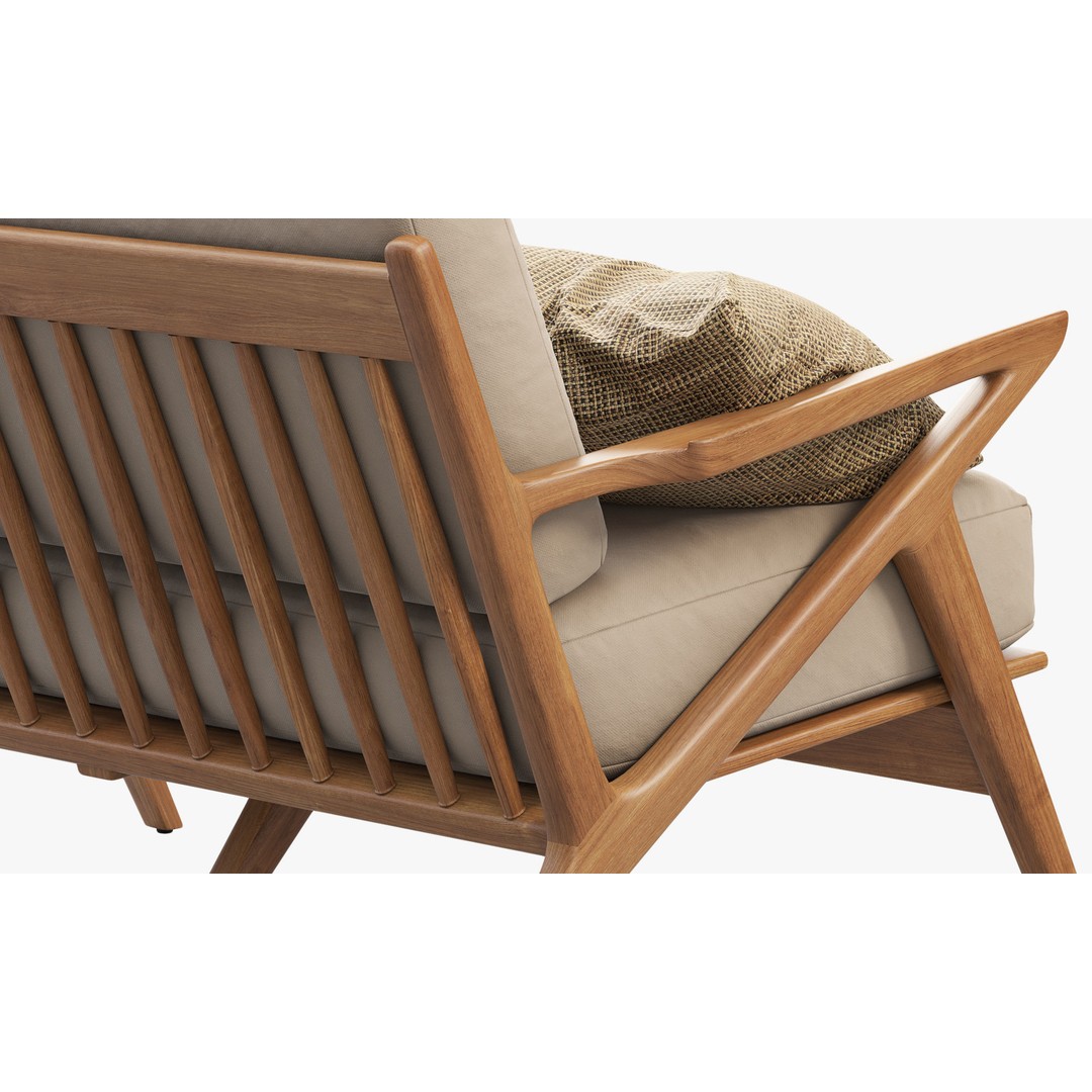 Joybird Soto Concave Loveseat 3D Model – Scandinavian Wooden Sofa, FBX, OBJ - View 8
