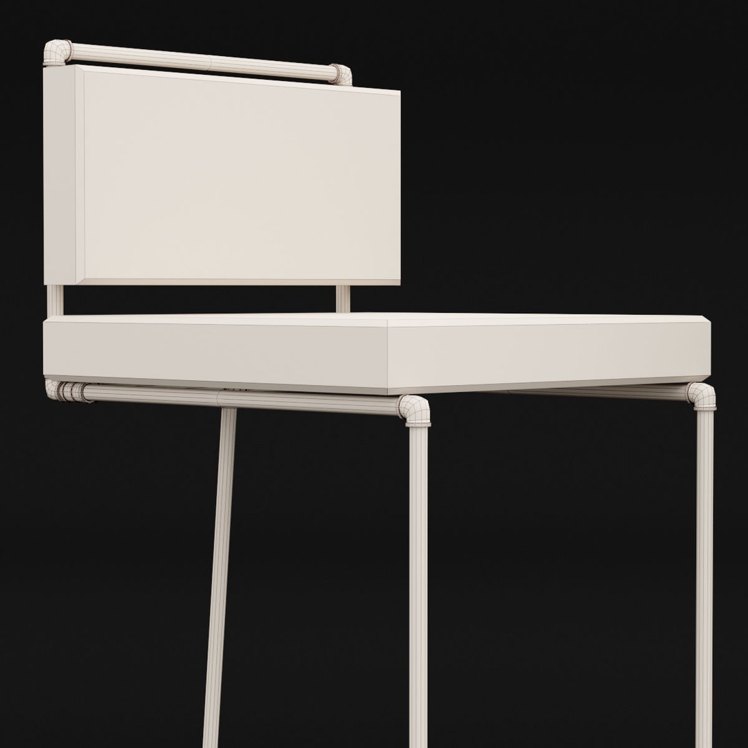 Loft Bar Chair 3D Model – Modern Furniture Asset, FBX & OBJ Formats - View 13