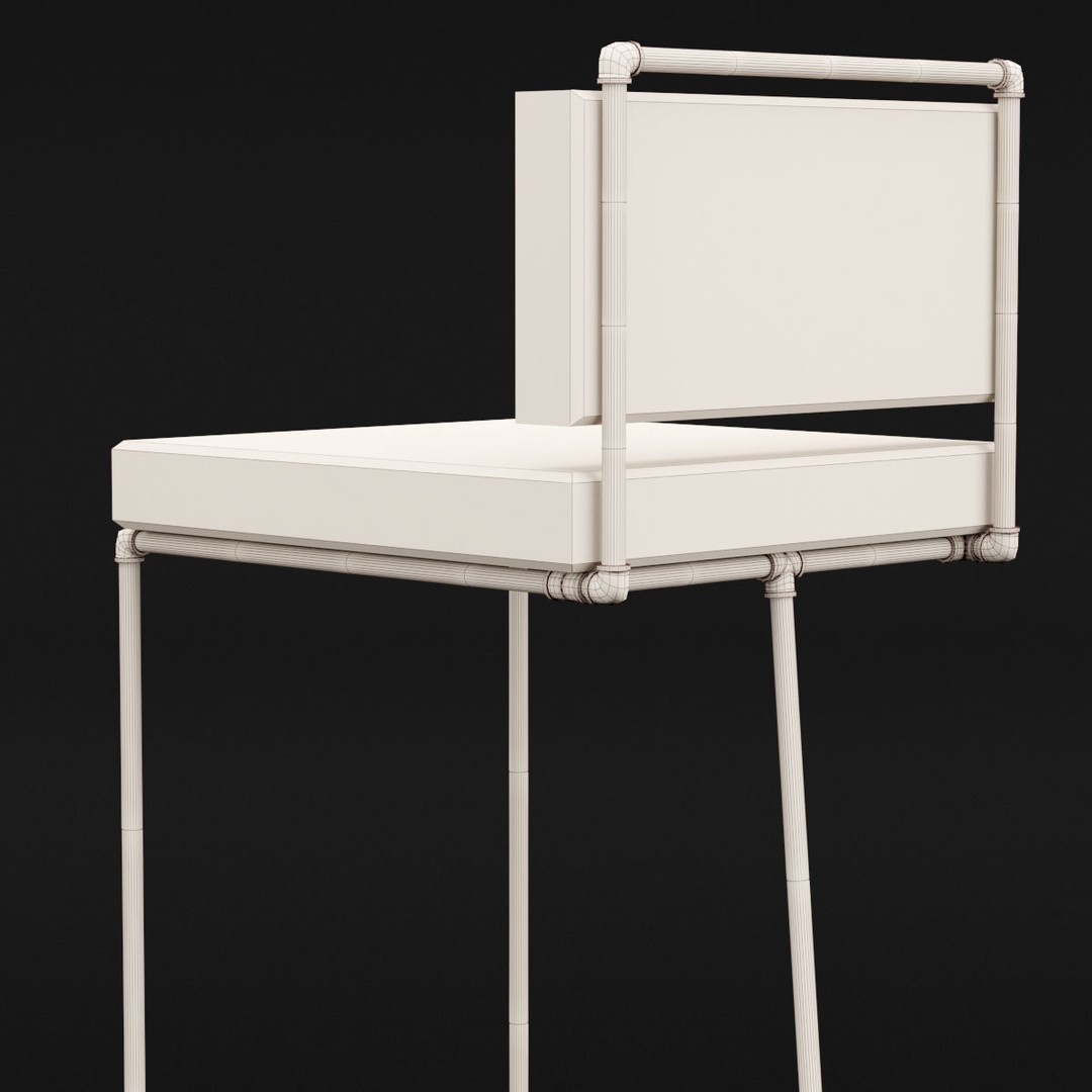 Loft Bar Chair 3D Model – Modern Furniture Asset, FBX & OBJ Formats - View 15
