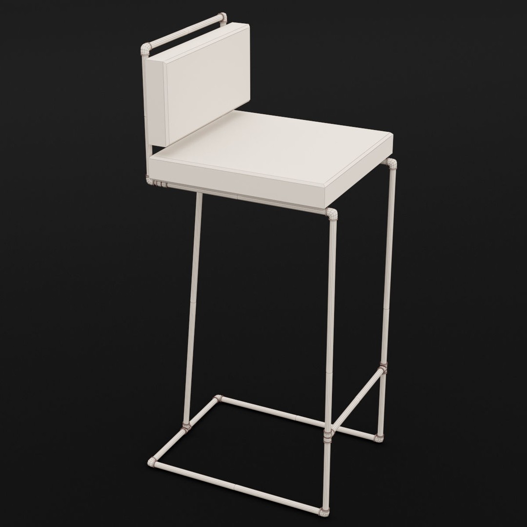 Loft Bar Chair 3D Model – Modern Furniture Asset, FBX & OBJ Formats - View 17