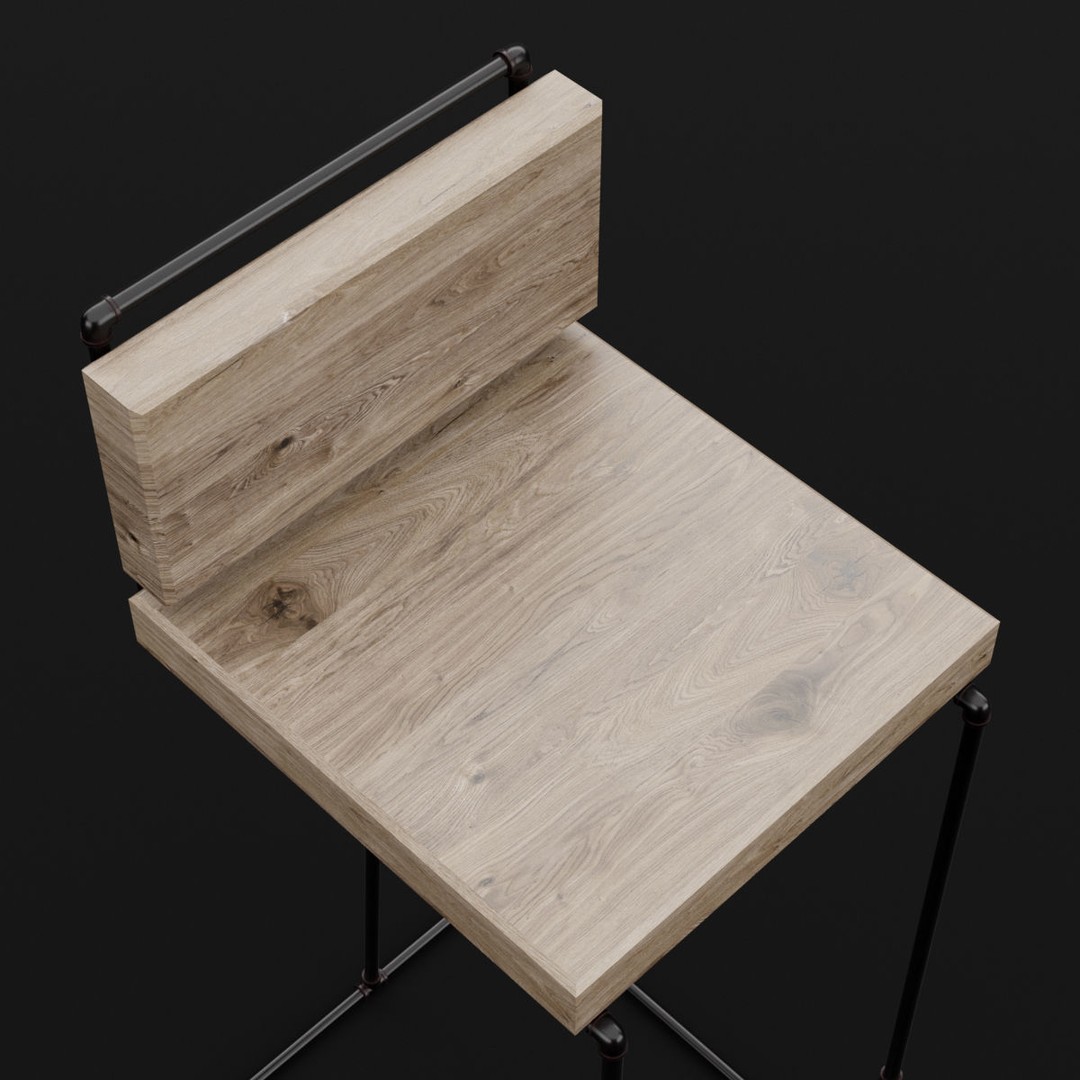 Loft Bar Chair 3D Model – Modern Furniture Asset, FBX & OBJ Formats - View 22