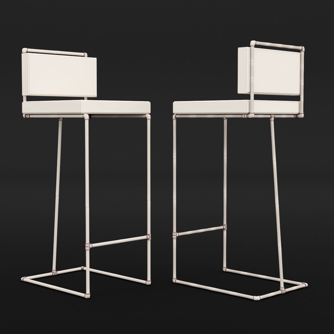 Loft Bar Chair 3D Model – Modern Furniture Asset, FBX & OBJ Formats - View 5