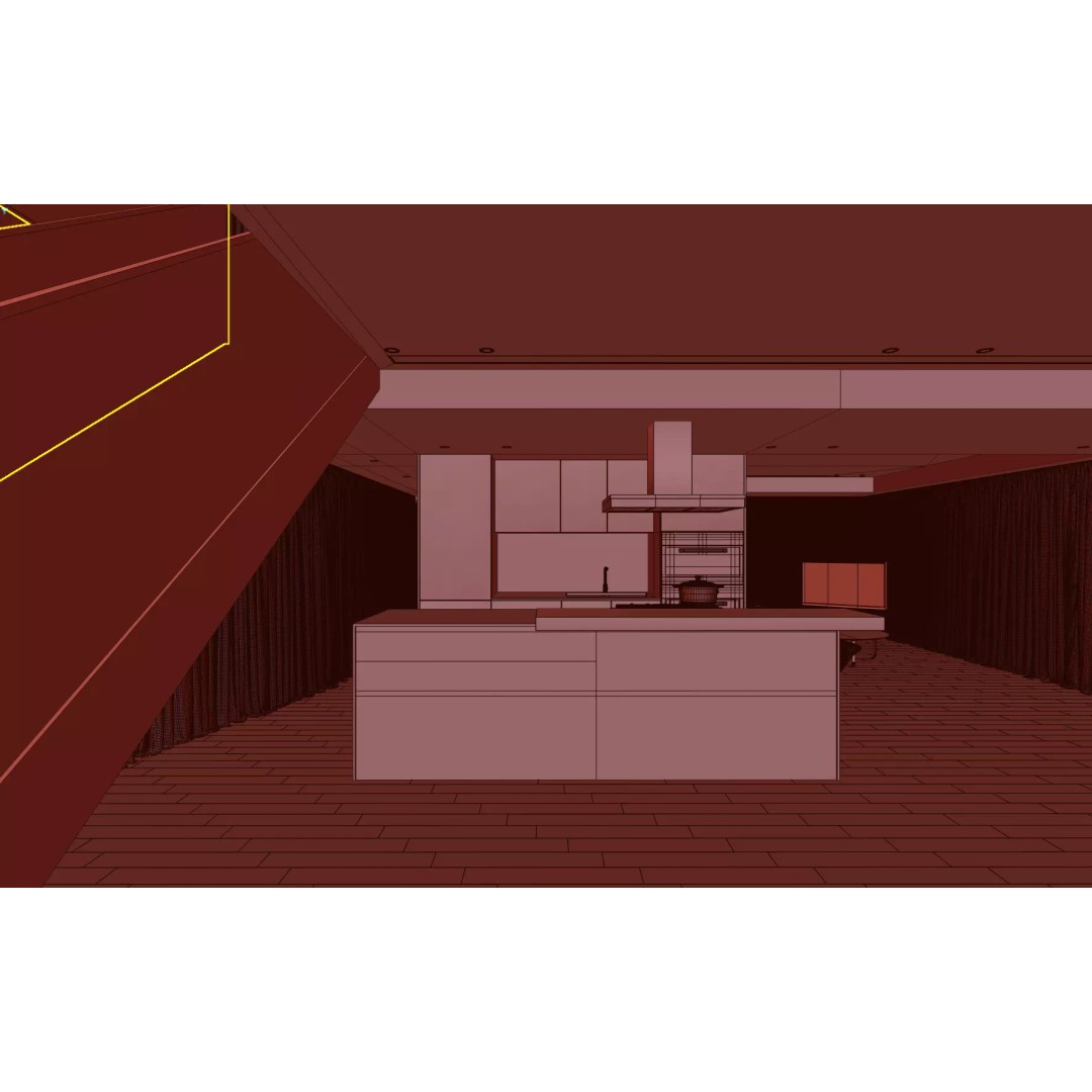 Minimalist Living Room 3D Model – Contemporary Interior, PBR Textures - View 13