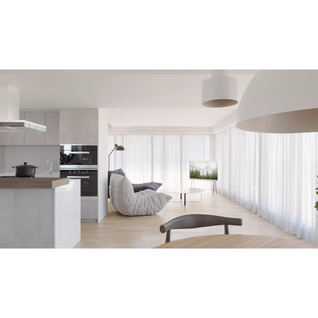 Minimalist Living Room 3D Model – Contemporary Interior, PBR Textures - View 3