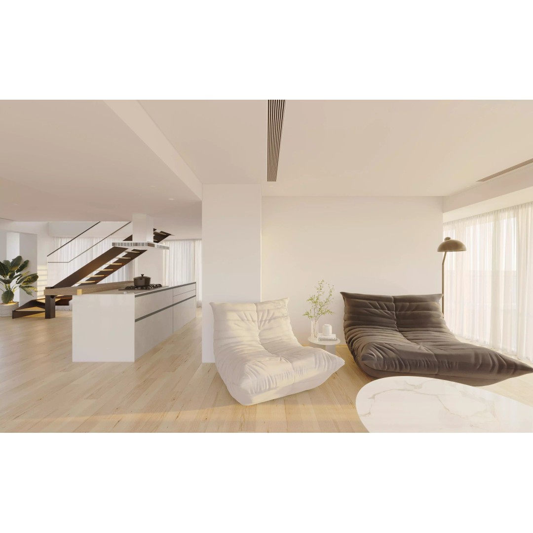 Minimalist Living Room 3D Model – Contemporary Interior, PBR Textures - View 9