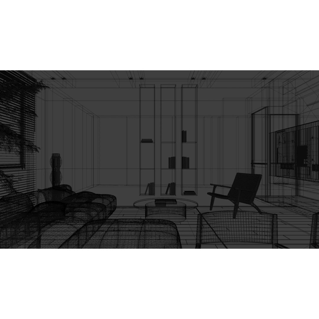 Modern Log Guest Restaurant 3D Model – PBR Interior Asset, FBX, Blender